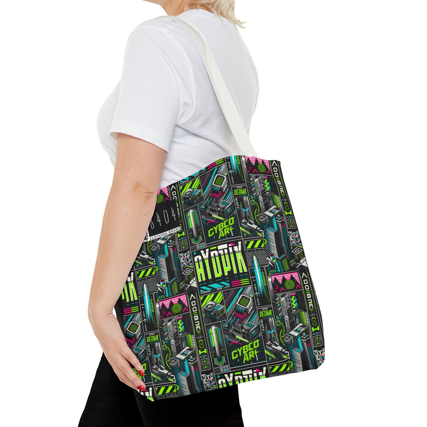 Tech-Forward Graphics Tech-Inspired Streetwear Tote Bag - 8404 Design-46
