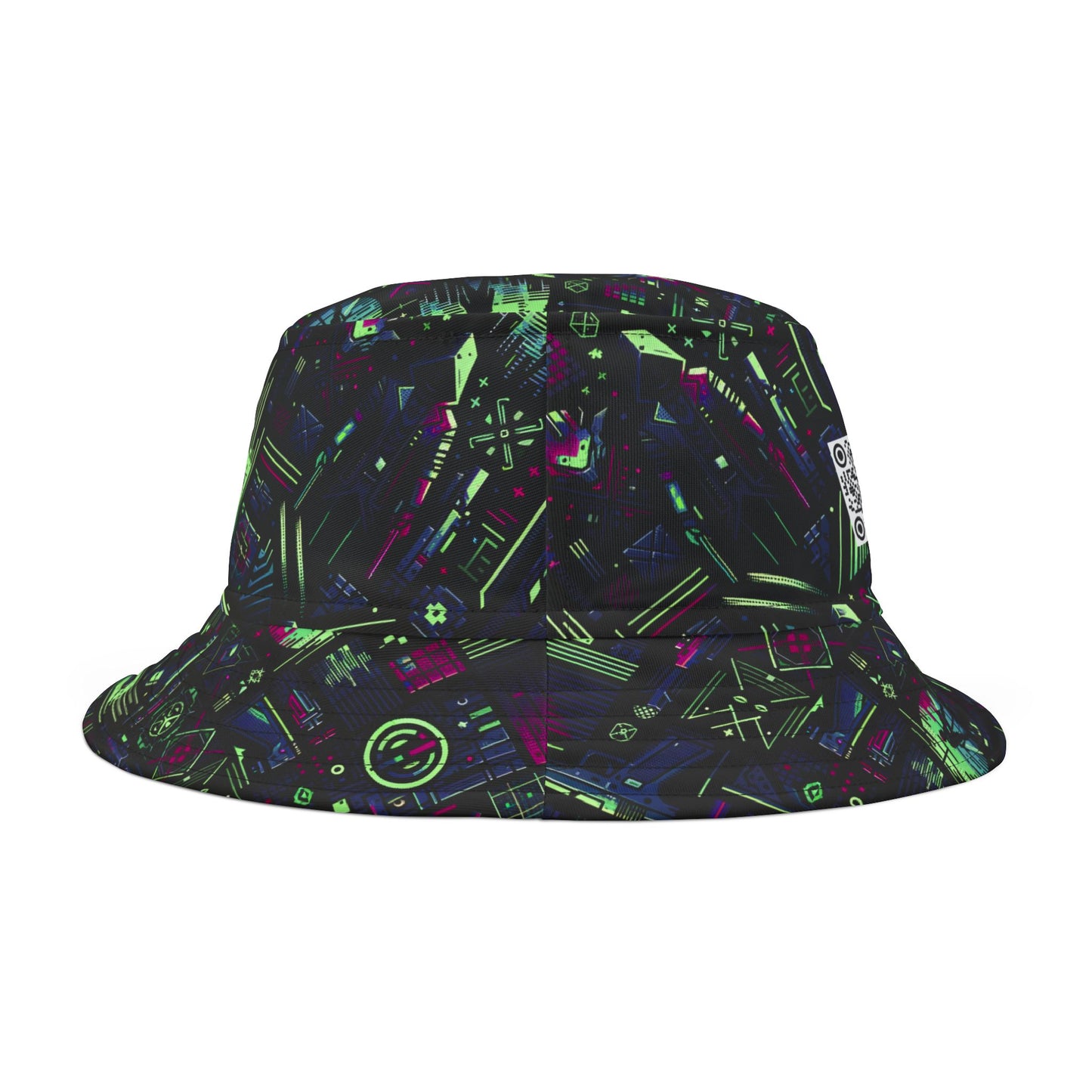 Tech Noir Futuristic Cyberpunk Bucket Hat - 8404 Design-63