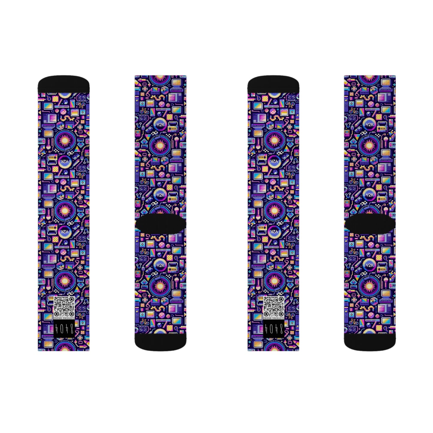 Digital Nostalgia Modern Retro Fusion Sublimation Socks - 8404 Design-64