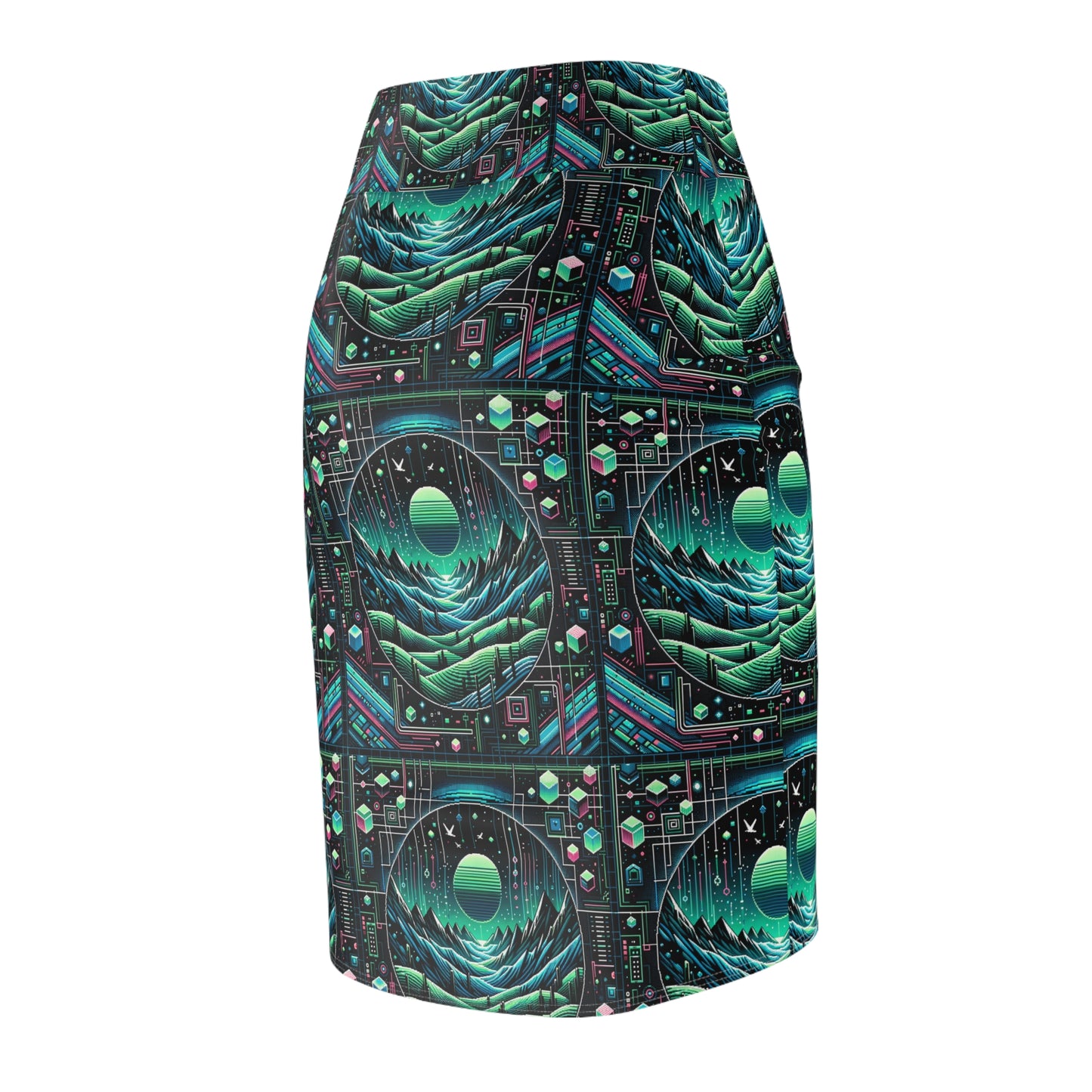 Digital Adventure Graphics Digital Explorer Women's Pencil Skirt - 8404 Design-59