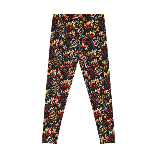 Fire & Flames Bold Streetwear Statement Stretch Leggings - 8404 Design-60