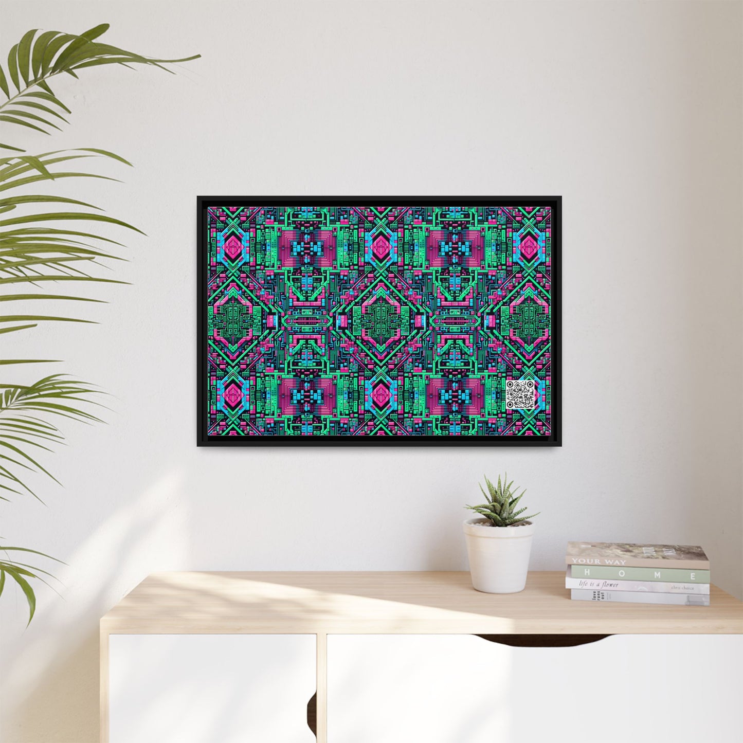 Digital Glitch Vibes Tech-Inspired Streetwear Matte Canvas, Framed (multi-Color) - 8404 Design-71 A