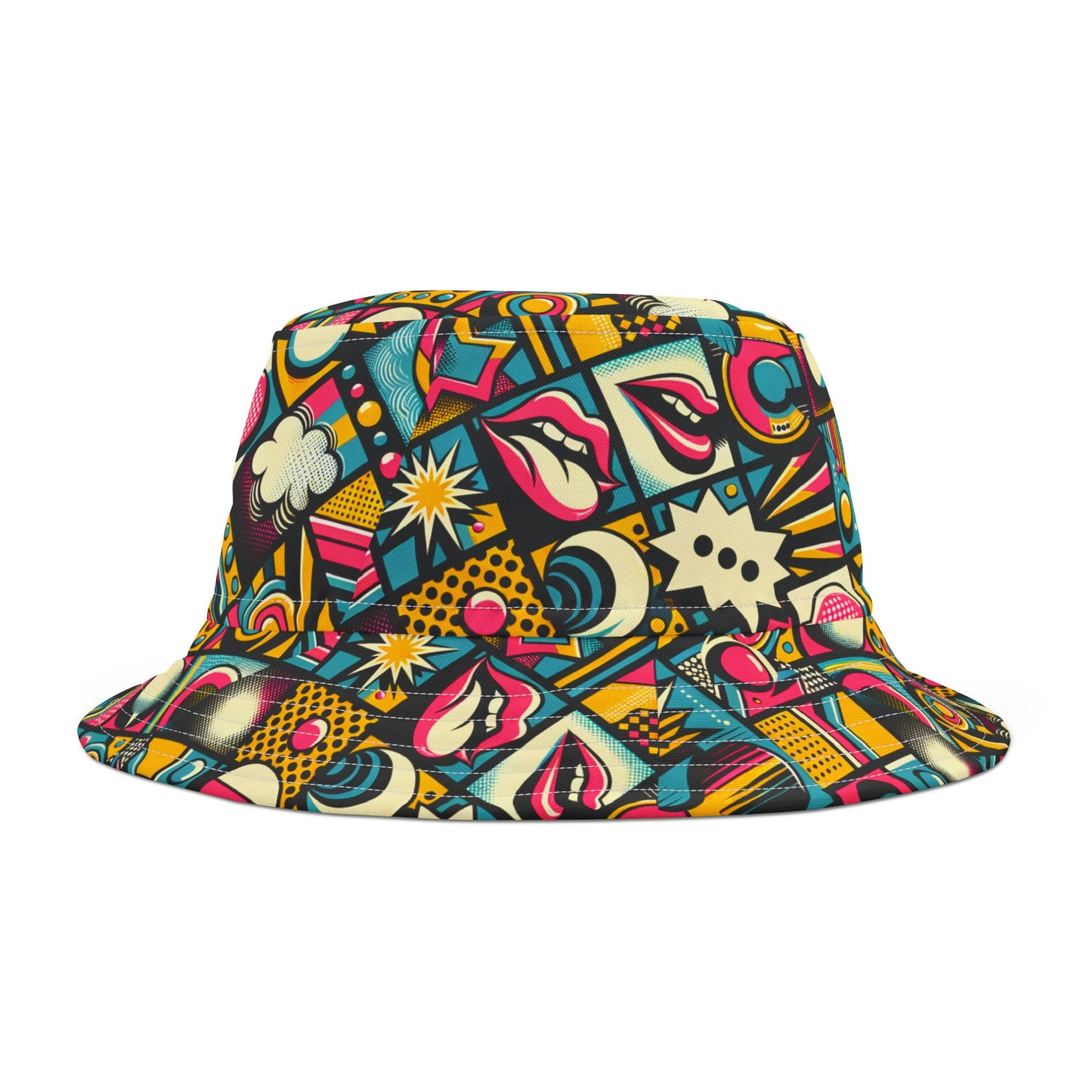 Neon Pop Art Revival Pop Culture Retro Bucket Hat - 8404 Design-46