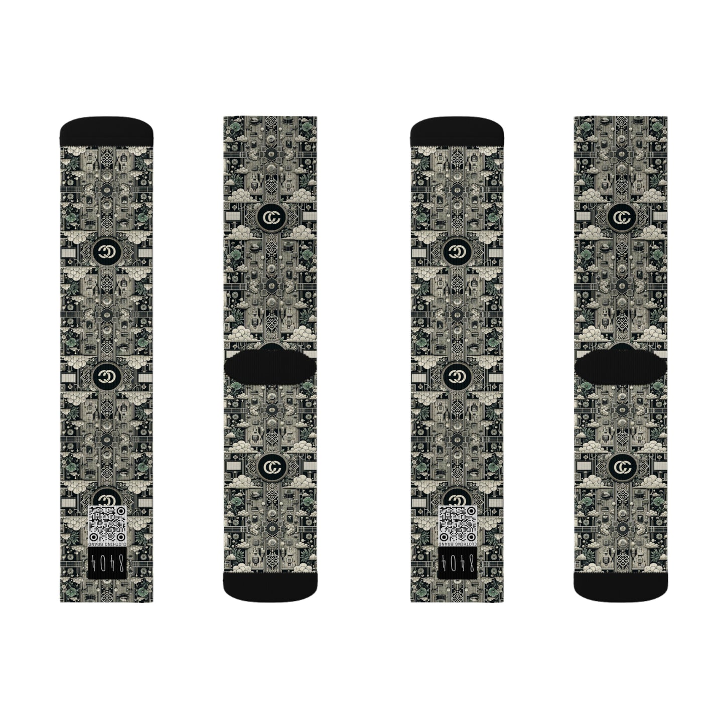 Cyber Garden Party Tech Garden Extravaganza Sublimation Socks - 8404 Design-54