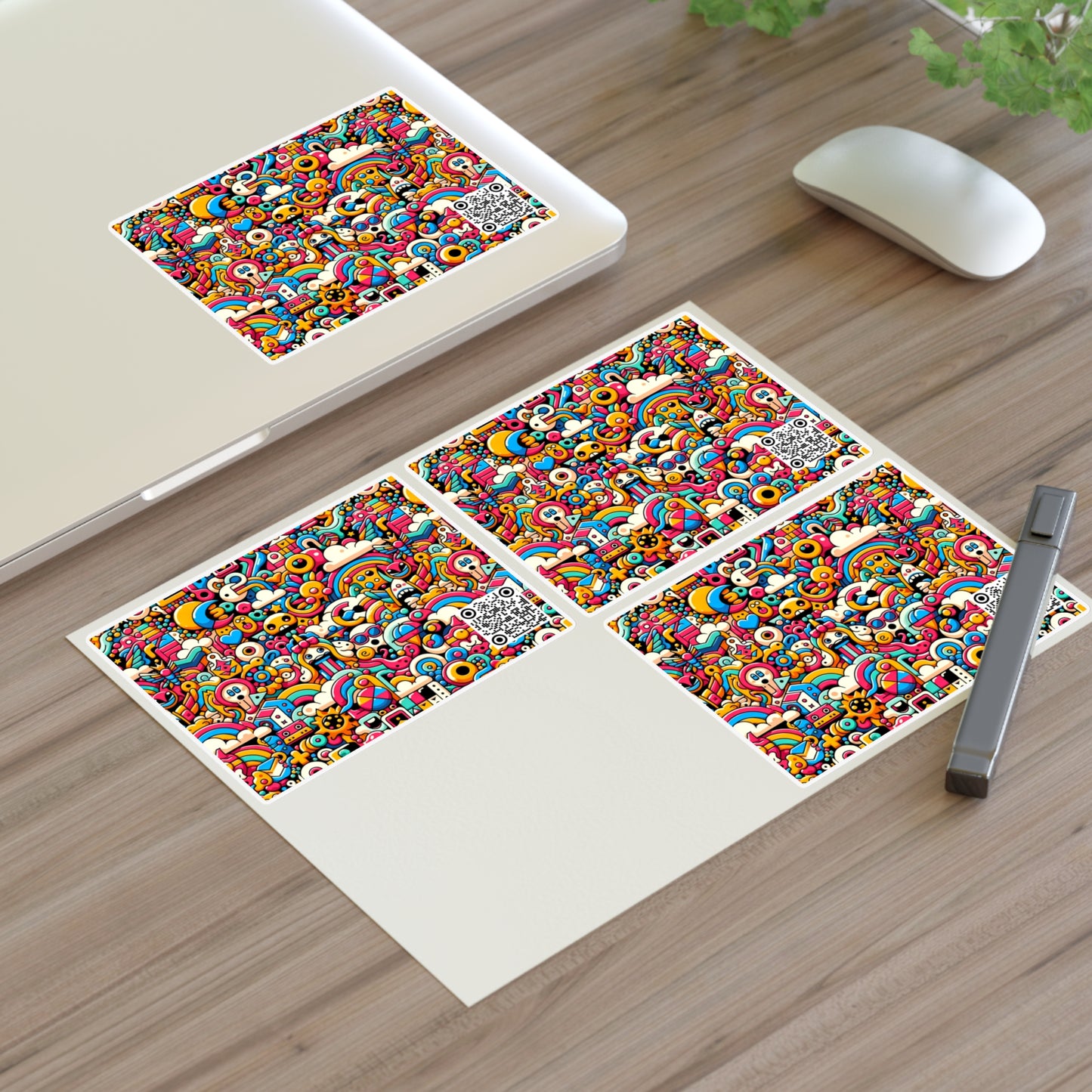 Neon Pop Playful Pop Culture Mashup Sticker Sheets - 8404 Design-62