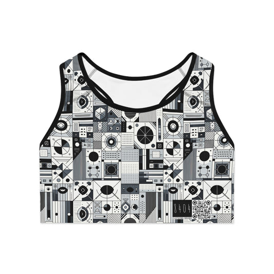 Digital Minimalism Minimalist Tech Sports Bra - 8404 Design-65