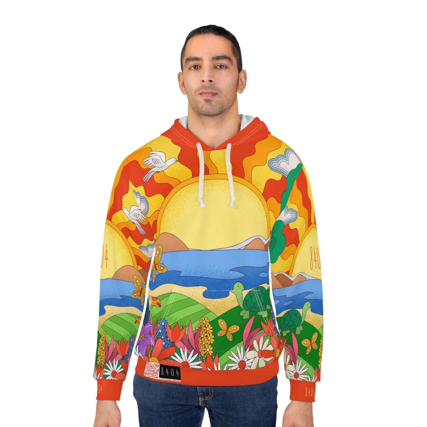 8404's Unisex Adult "a Trip to the Sunset in Red" Fashion Pullover Hoodie