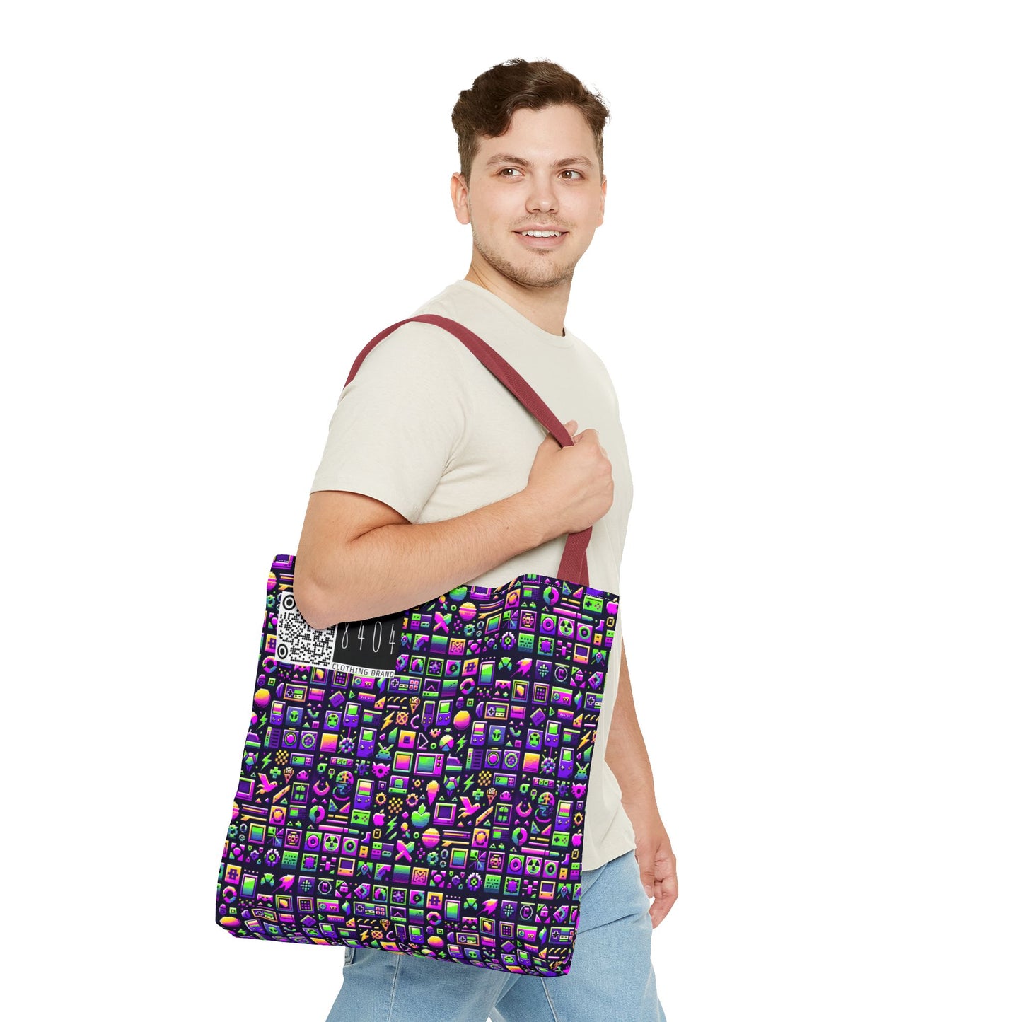 Digital Nostalgia Remix Modern Vintage Fusion Tote Bag - 8404 Design-49