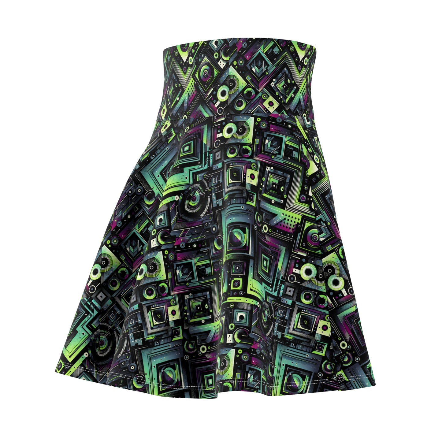 Tech-Tonal Graphics Tech-Forward Streetwear Women's Skater Skirt - 8404 Design-62