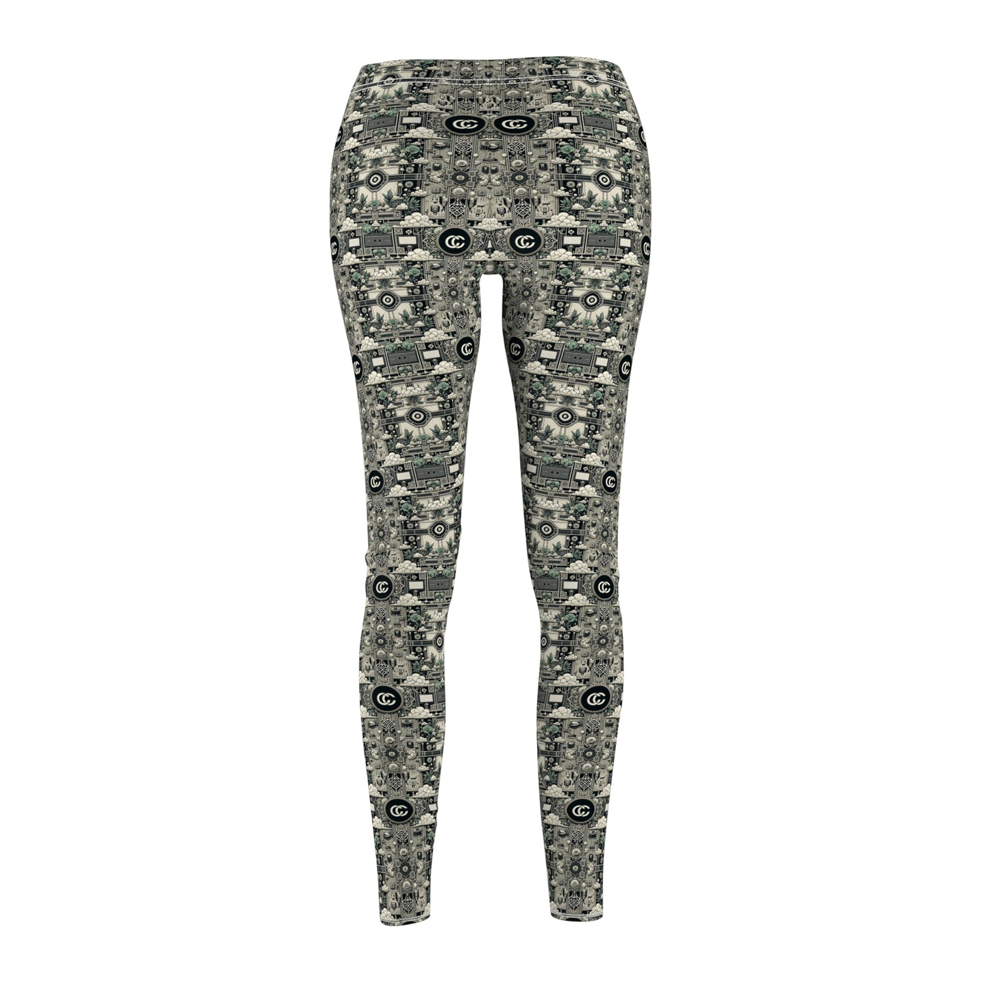 Cyber Garden Party Tech Garden Extravaganza Women's Cut & Sew Casual Leggings - 8404 Design-54