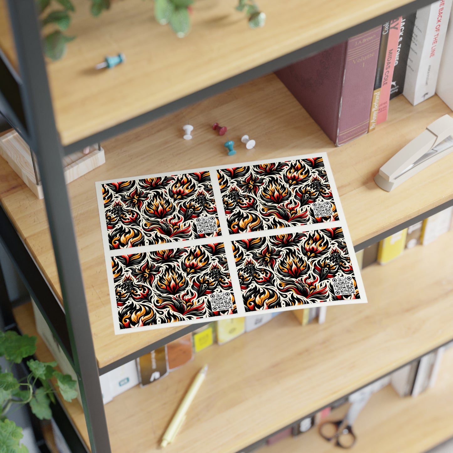 Fire & Flames Bold Streetwear Statement Sticker Sheets - 8404 Design-57