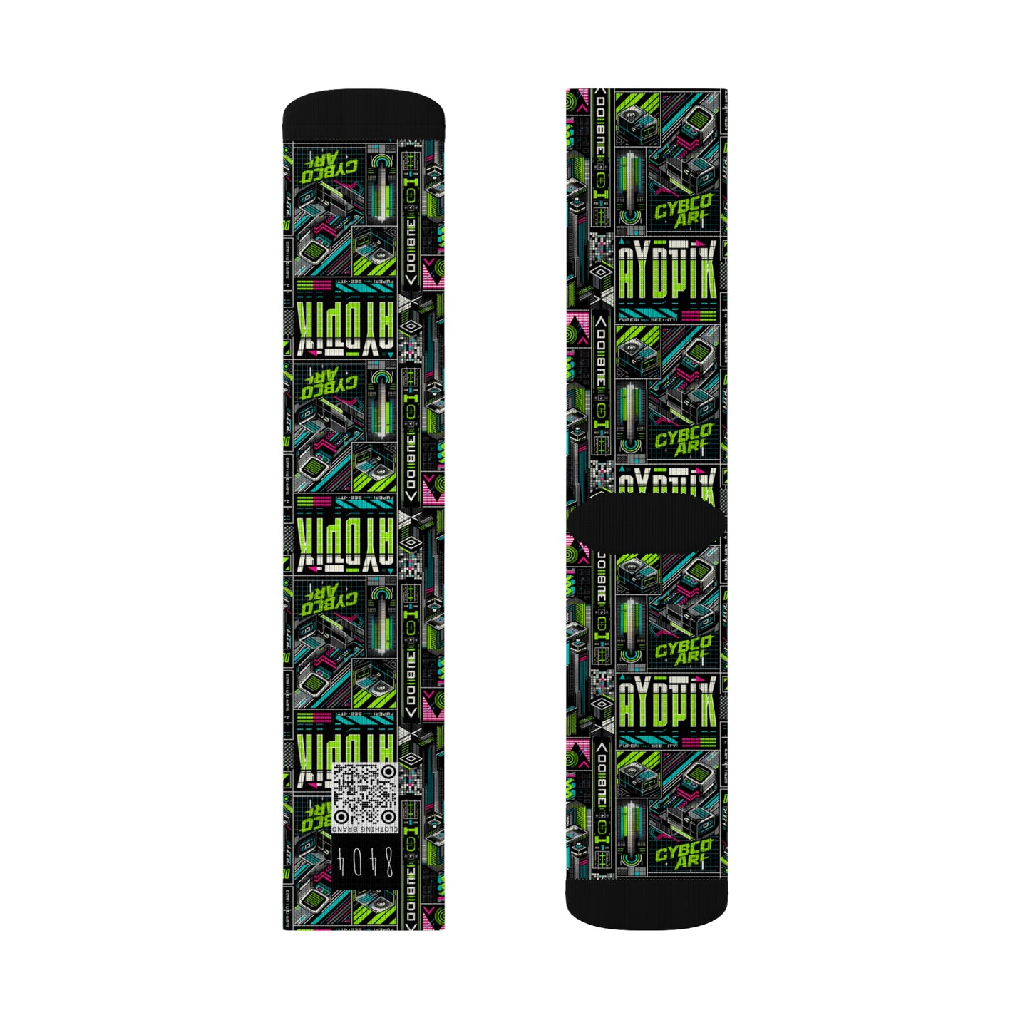 Tech-Forward Graphics Tech-Inspired Streetwear Sublimation Socks - 8404 Design-46