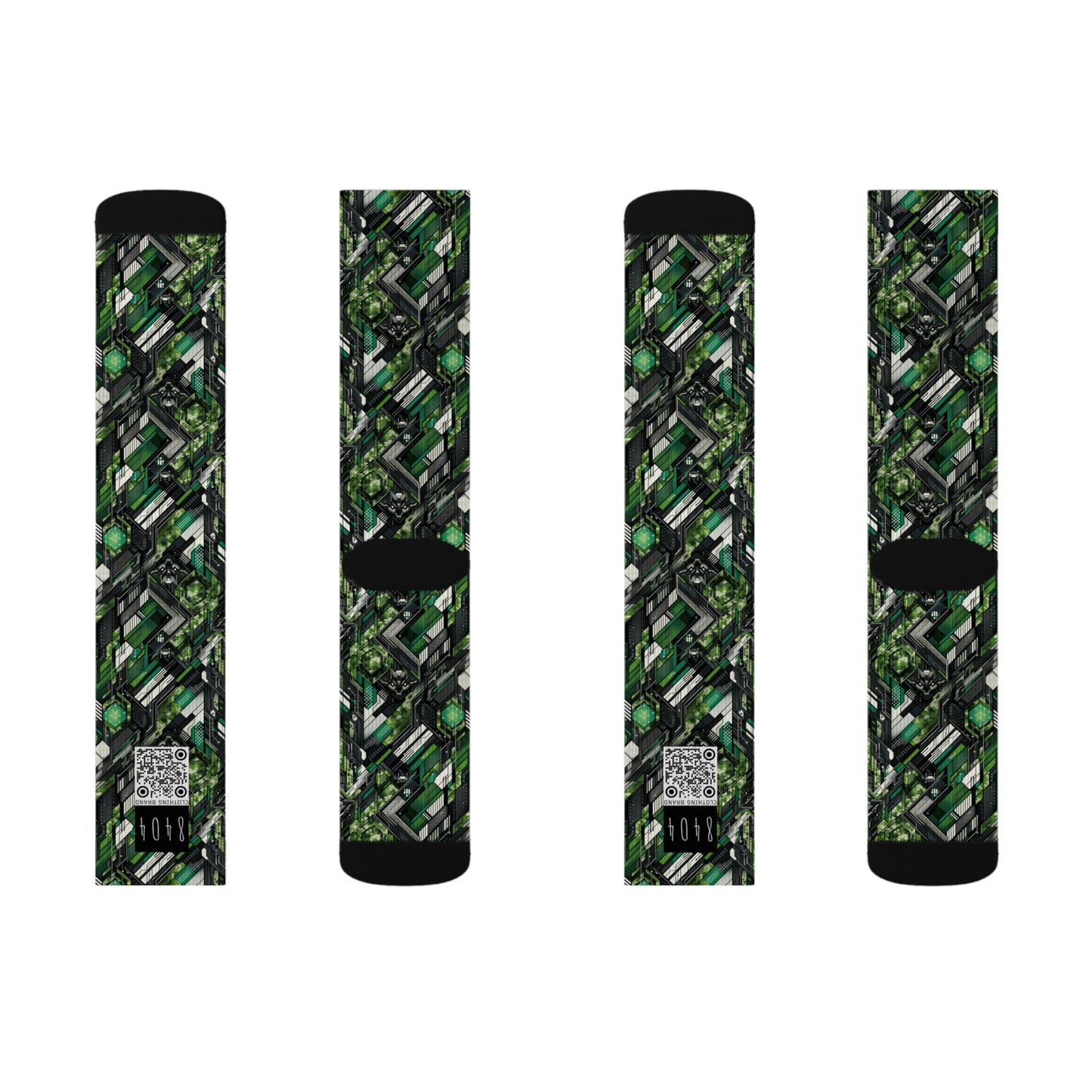 Tech Camo Fusion Tech-Forward Streetwear With a Futuristic Edge Sublimation Socks - 8404 Design-58