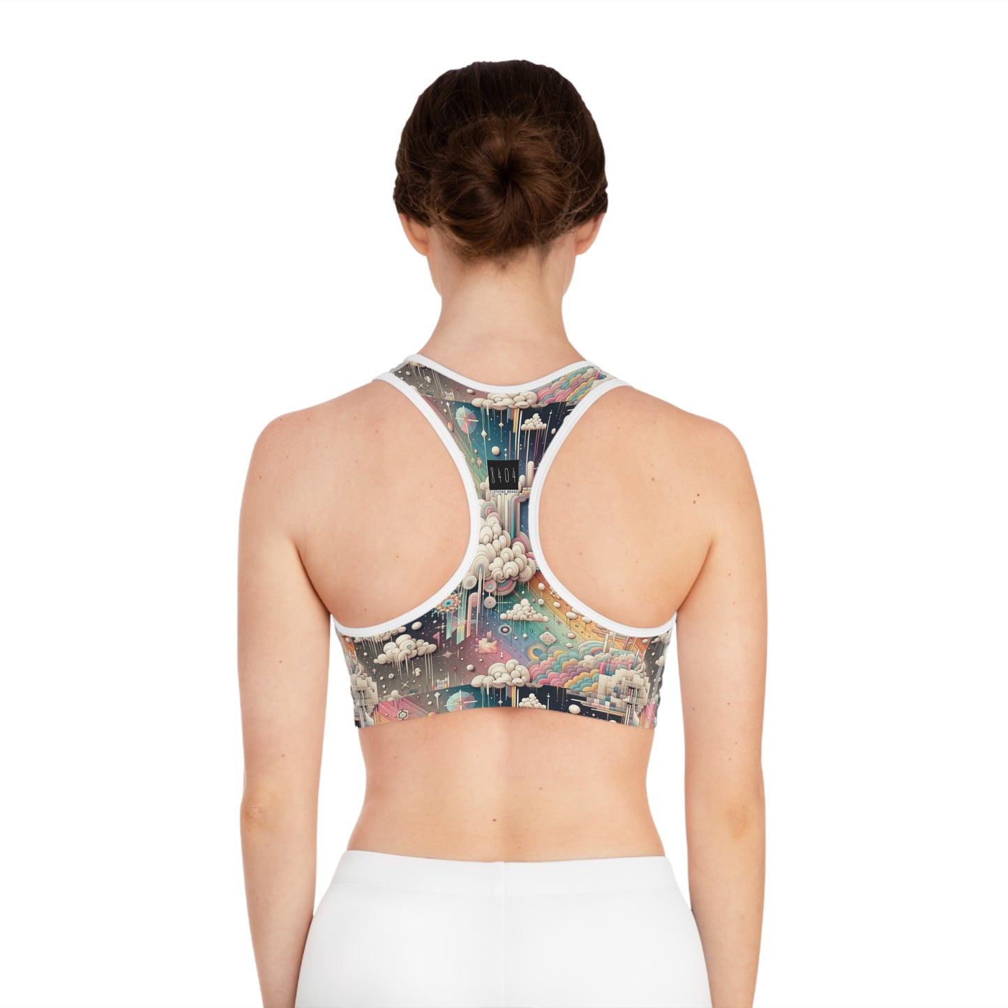 Digital Dreamland Whimsical and Nostalgic Streetwear With a Digital Twist Sports Bra - 8404 Design-52