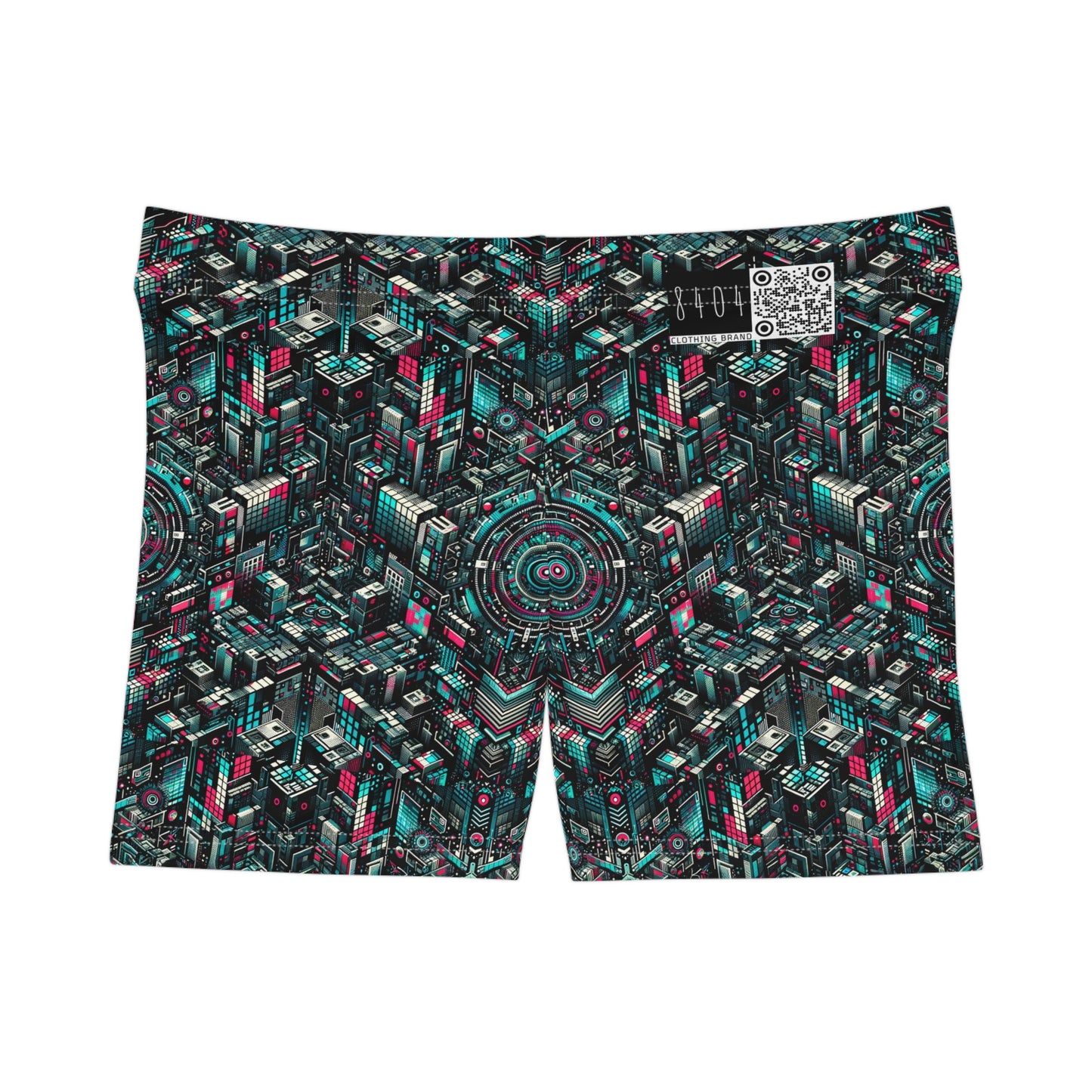 Digital Rebellion Tech-Inspired Streetwear Women's Shorts - 8404 Design-54