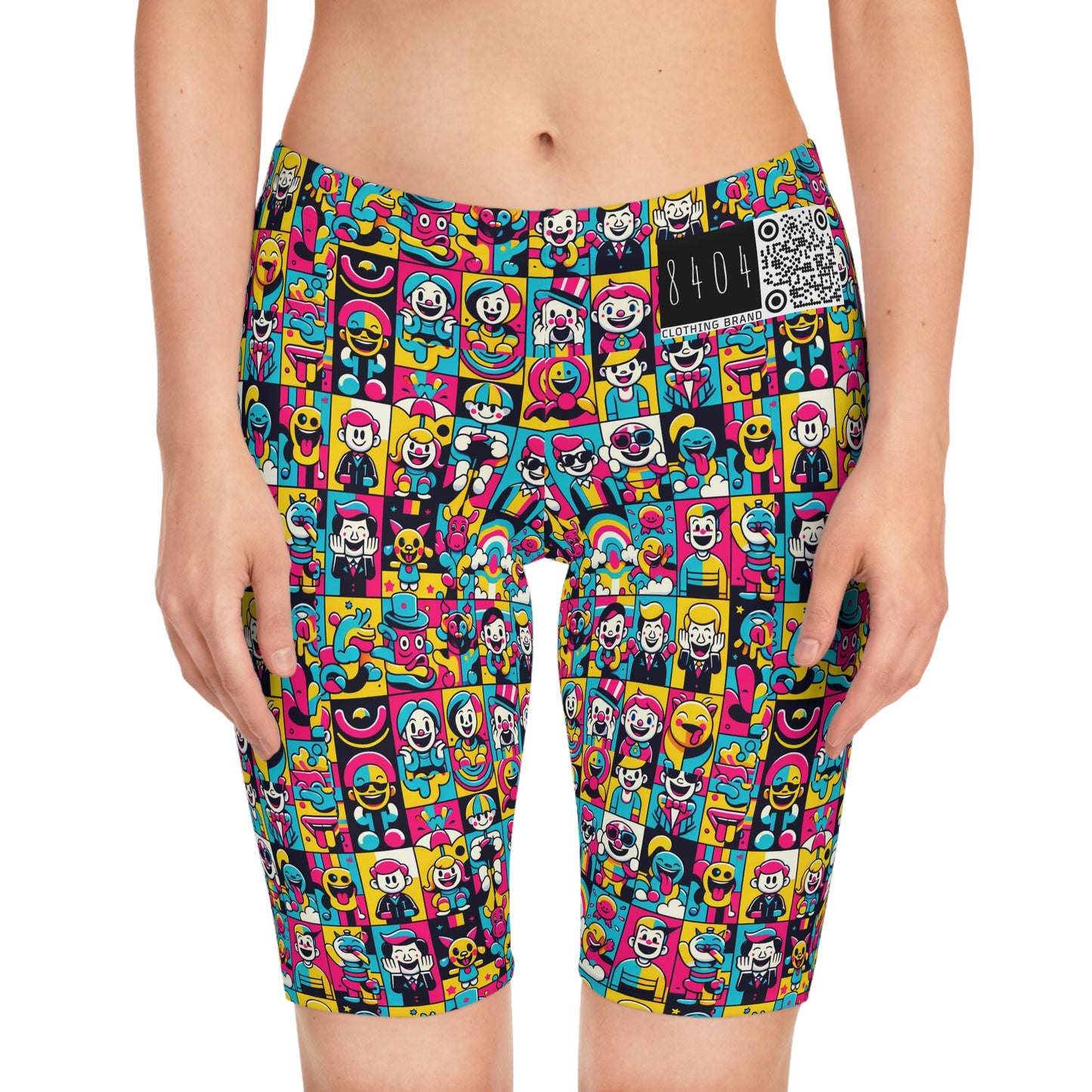 Neon Pop Playful Pop Culture Mashup Women's Bike Shorts - 8404 Design-60