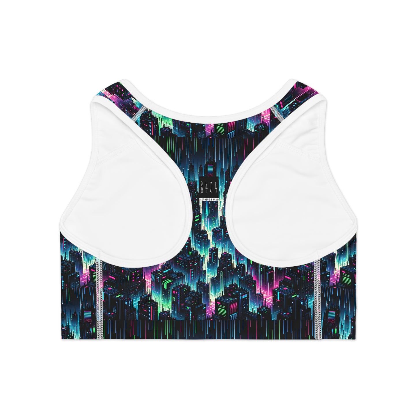 Tech Noir Graphics Cyberpunk Tech Aesthetic Sports Bra - 8404 Design-53