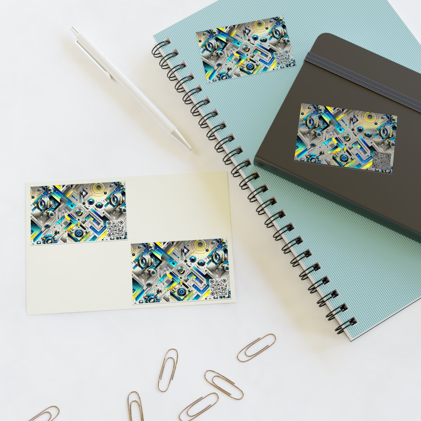 Tech Art Fusion Tech-Forward Streetwear Sticker Sheets - 8404 Design-59