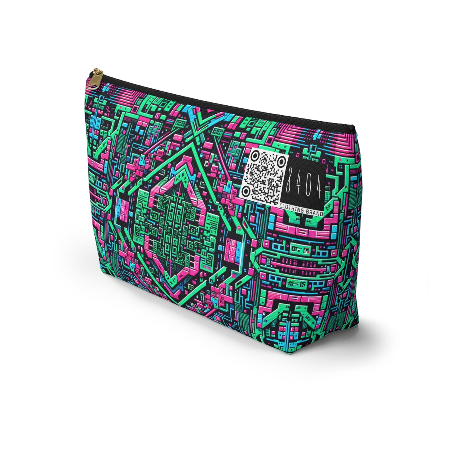 Digital Glitch Vibes Tech-Inspired Streetwear Accessory Pouch W T-Bottom - 8404 Design-71