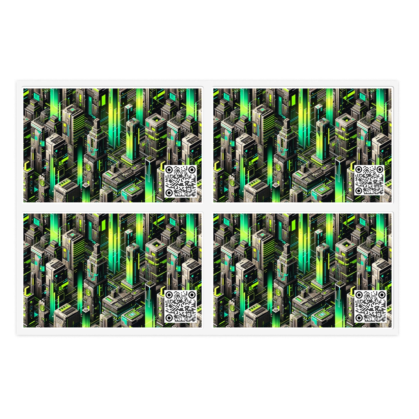 Digital Rebellion Tech-Forward Streetwear Sticker Sheets - 8404 Design-63