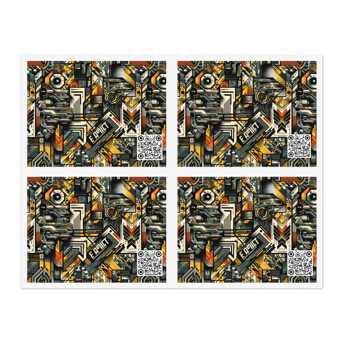 Digital Punk Futuristic Grunge Sticker Sheets - 8404 Design-49