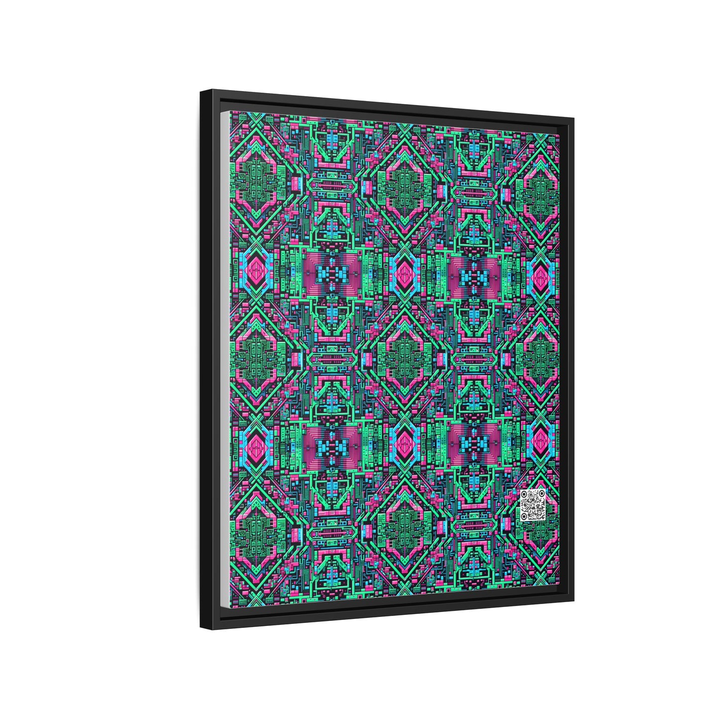 Digital Glitch Vibes Tech-Inspired Streetwear Matte Canvas, Framed (multi-Color) - 8404 Design-71 B