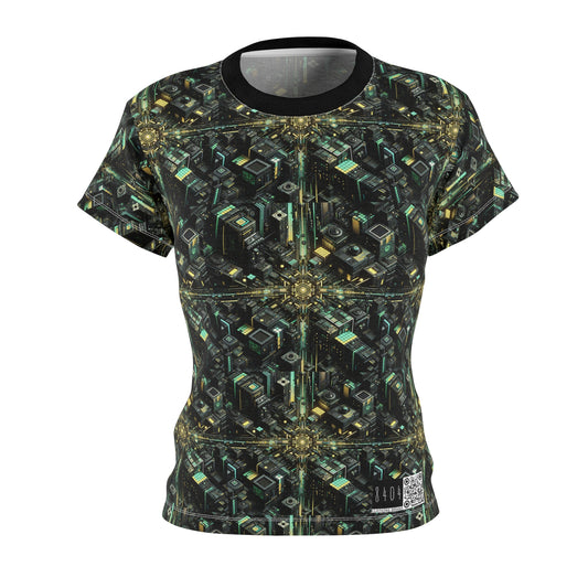 Tech Noir Graphics Tech-Inspired Streetwear Women's Cut & Sew Tee - 8404 Design-66