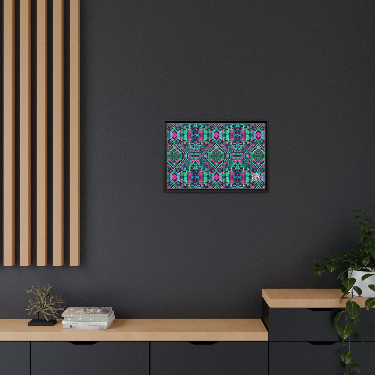 Digital Glitch Vibes Tech-Inspired Streetwear Matte Canvas, Framed (multi-Color) - 8404 Design-71 B