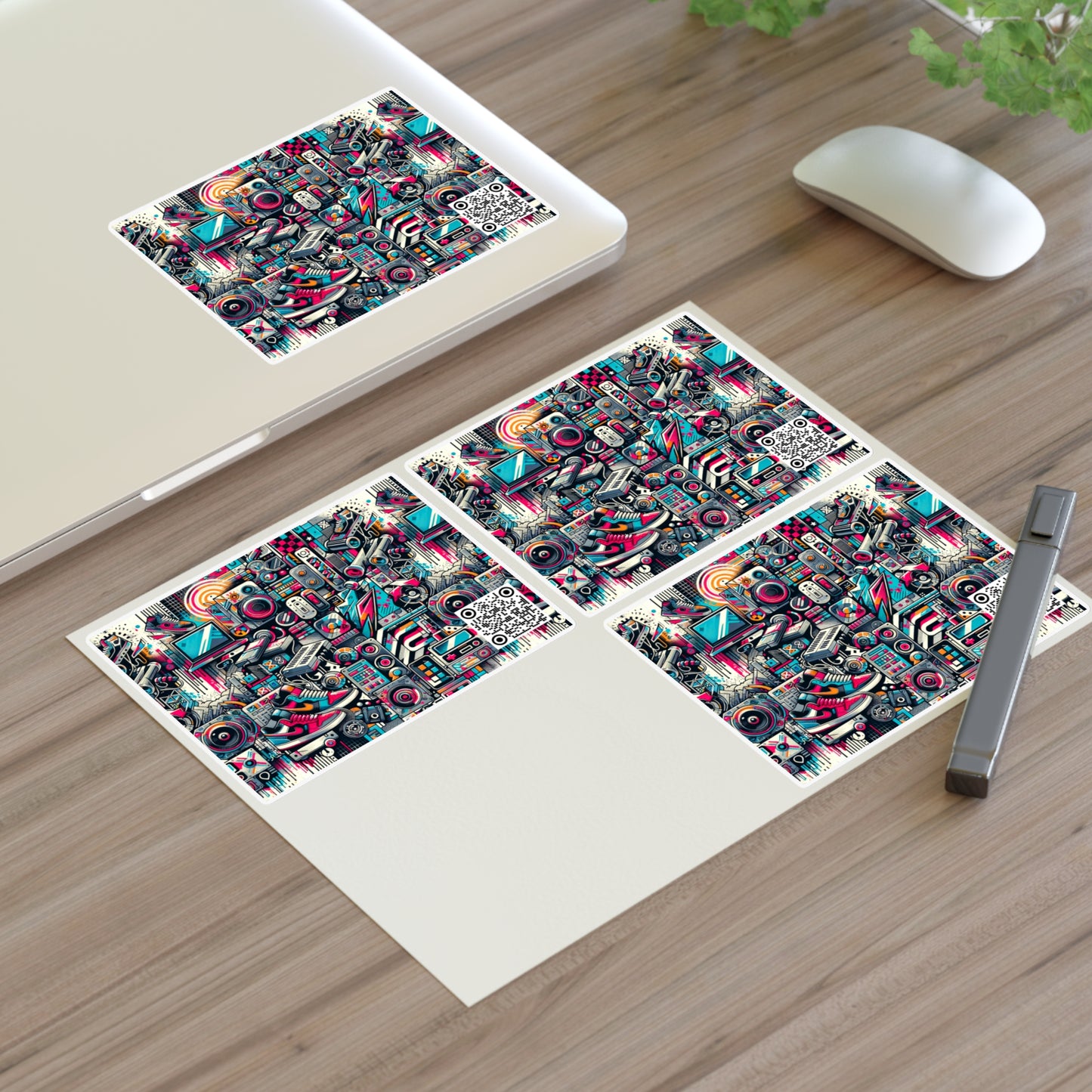 Urban Graffiti Fusion Eclectic Street Art Meets Modern Tech Culture Sticker Sheets - 8404 Design-50