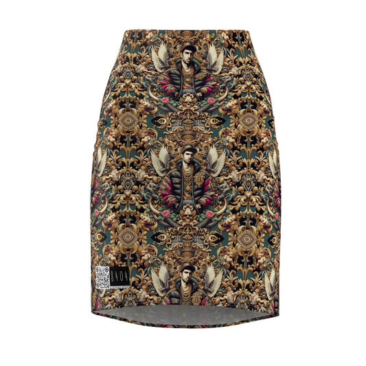 Digital Renaissance Luxurious With a Modern Twist Women's Pencil Skirt - 8404 Design-59