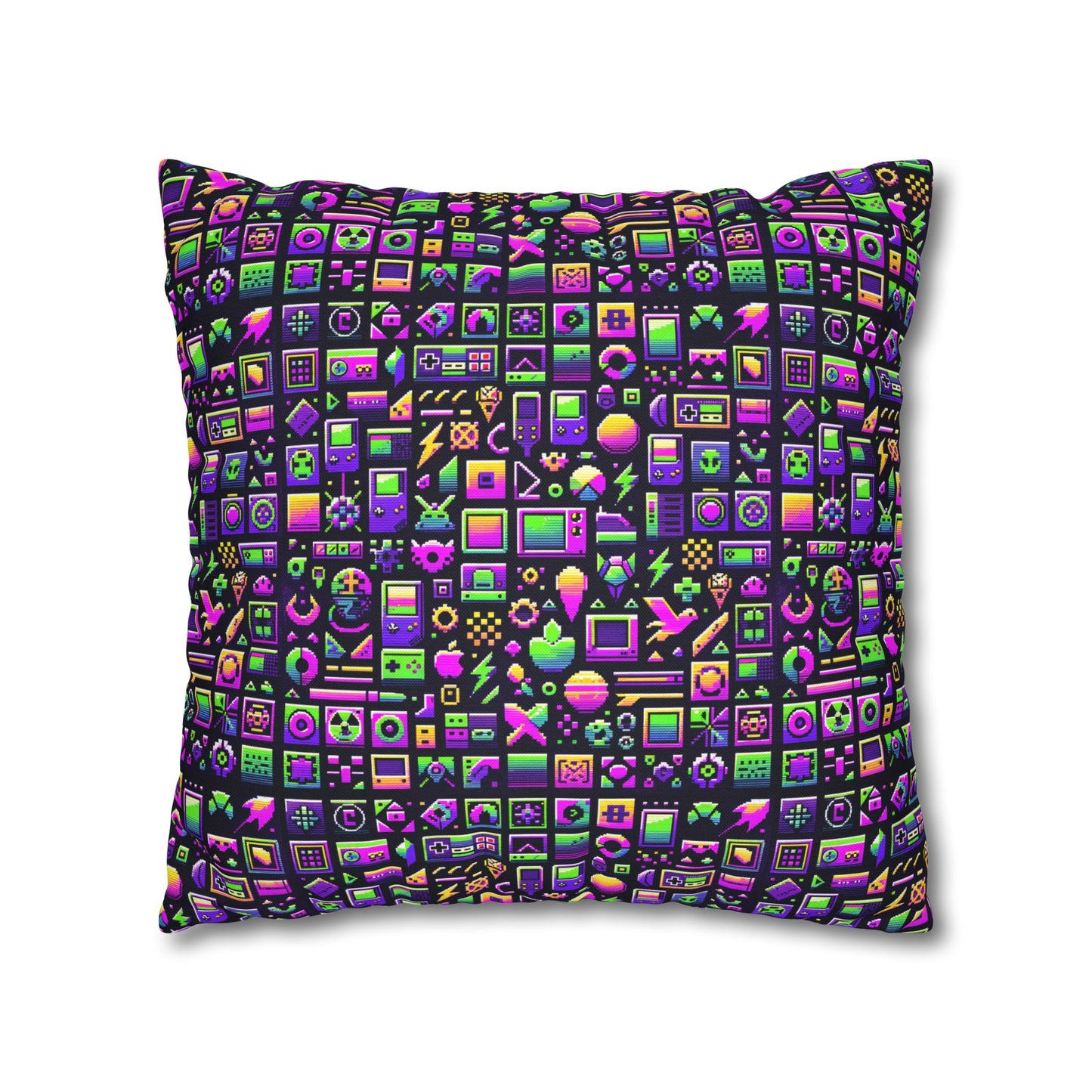 Digital Nostalgia Remix Modern Vintage Fusion Spun Polyester Square Pillowcase - 8404 Design-49
