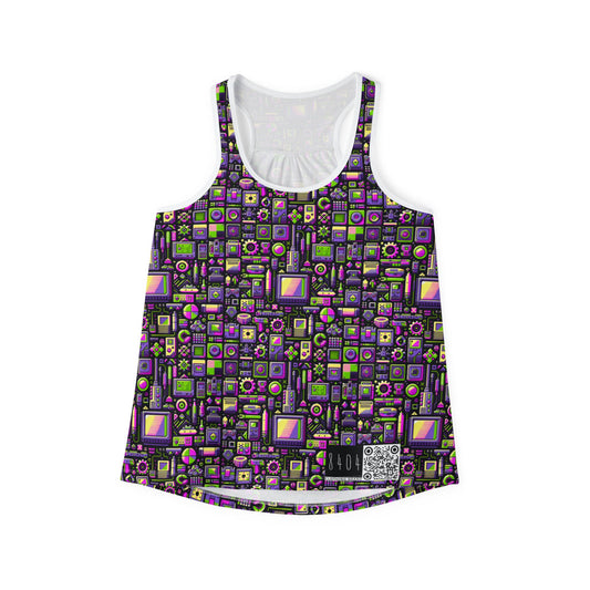 Digital Nostalgia Remix Modern Vintage Fusion Women's Tank Top - 8404 Design-67