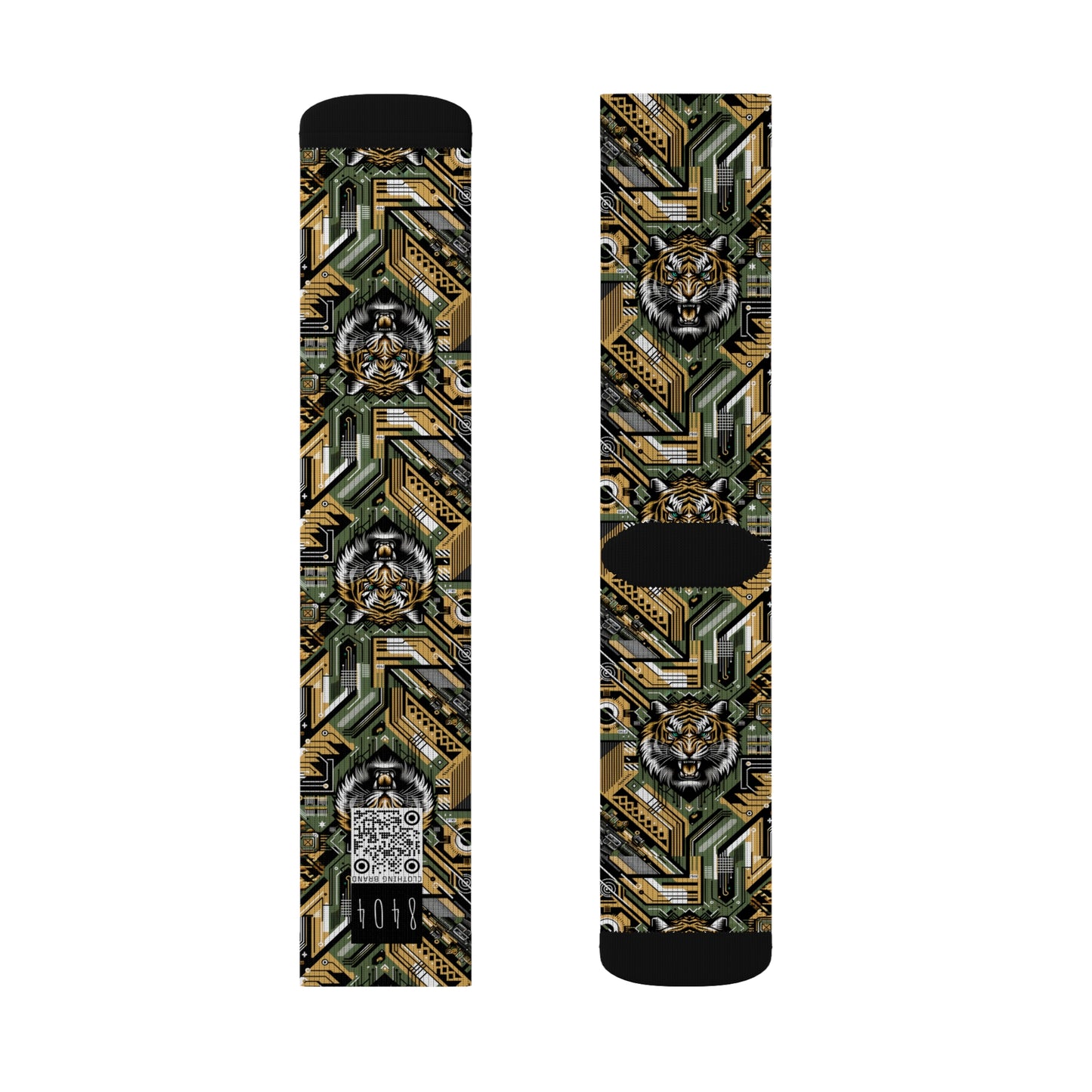 Neo-Camo Fusion Tech-Forward Streetwear Sublimation Socks - 8404 Design-58