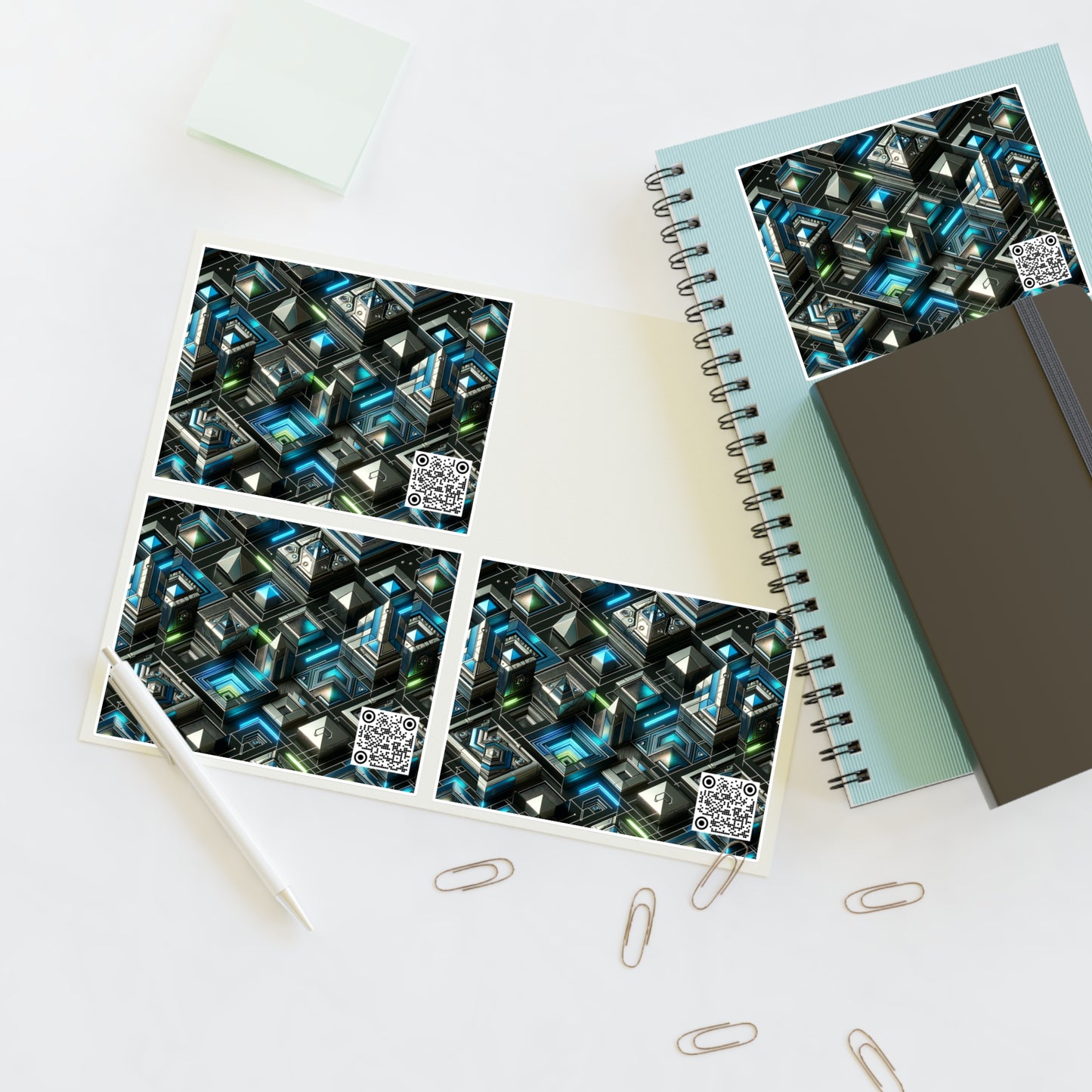Tech-Infused Futurism Futuristic Tech Sticker Sheets - 8404 Design-61