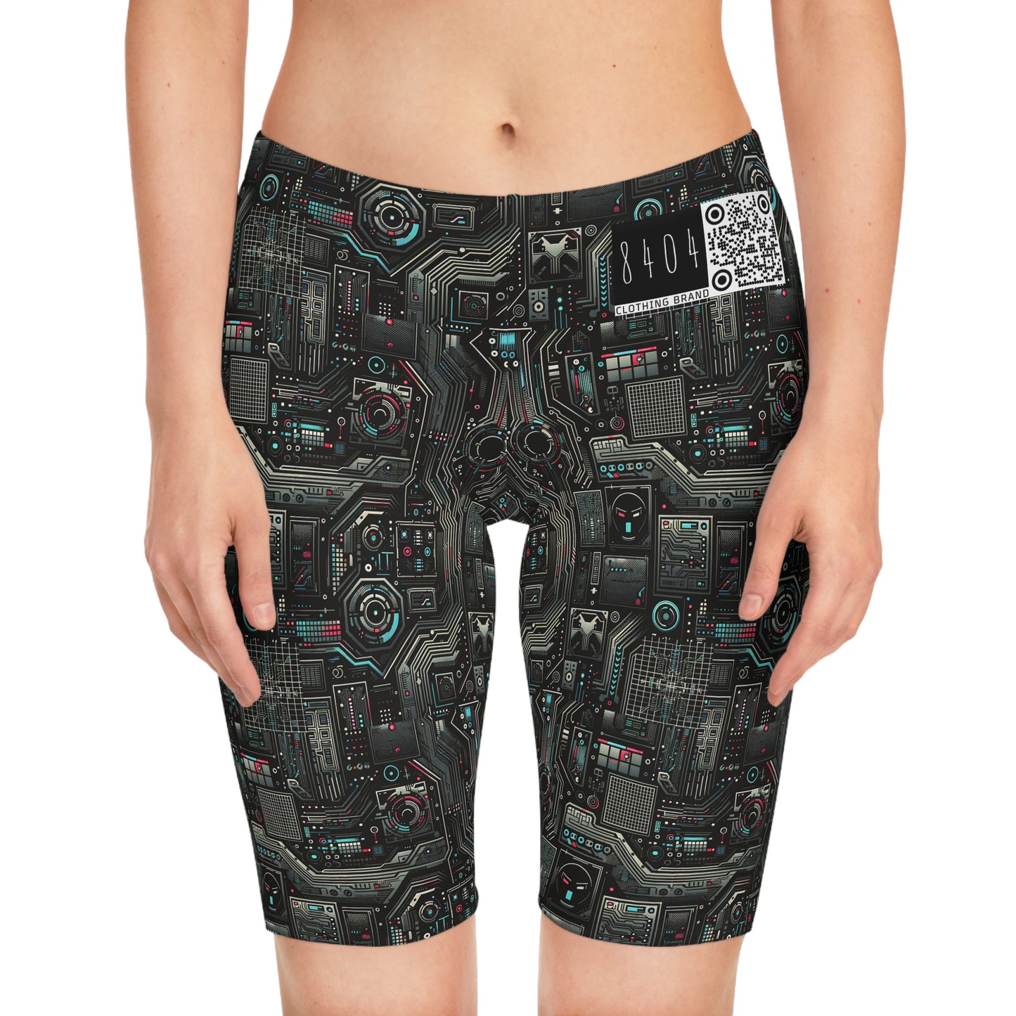 Tech Noir Aesthetics Sleek Tech Streetwear Women's Bike Shorts - 8404 Design-52