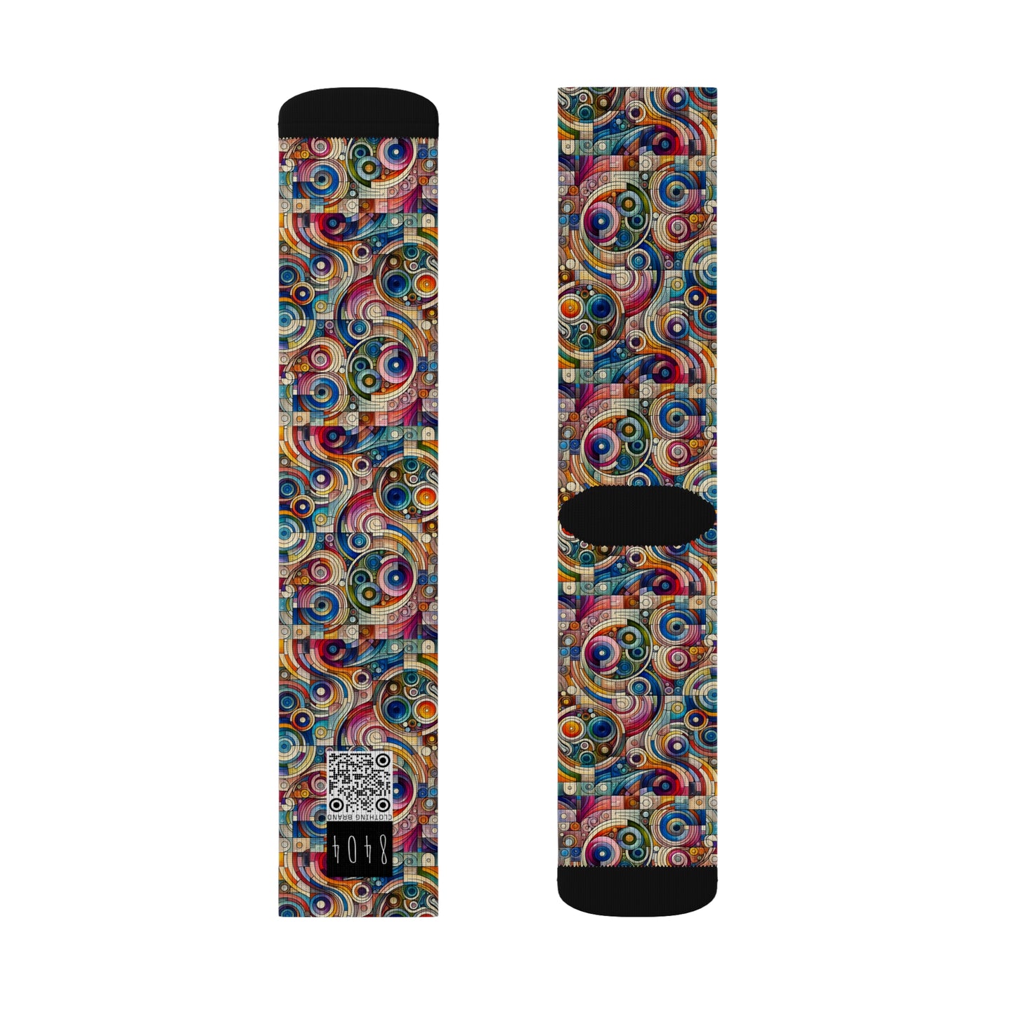 Digital Artistic Expression Artistic Streetwear Sublimation Socks - 8404 Design-49