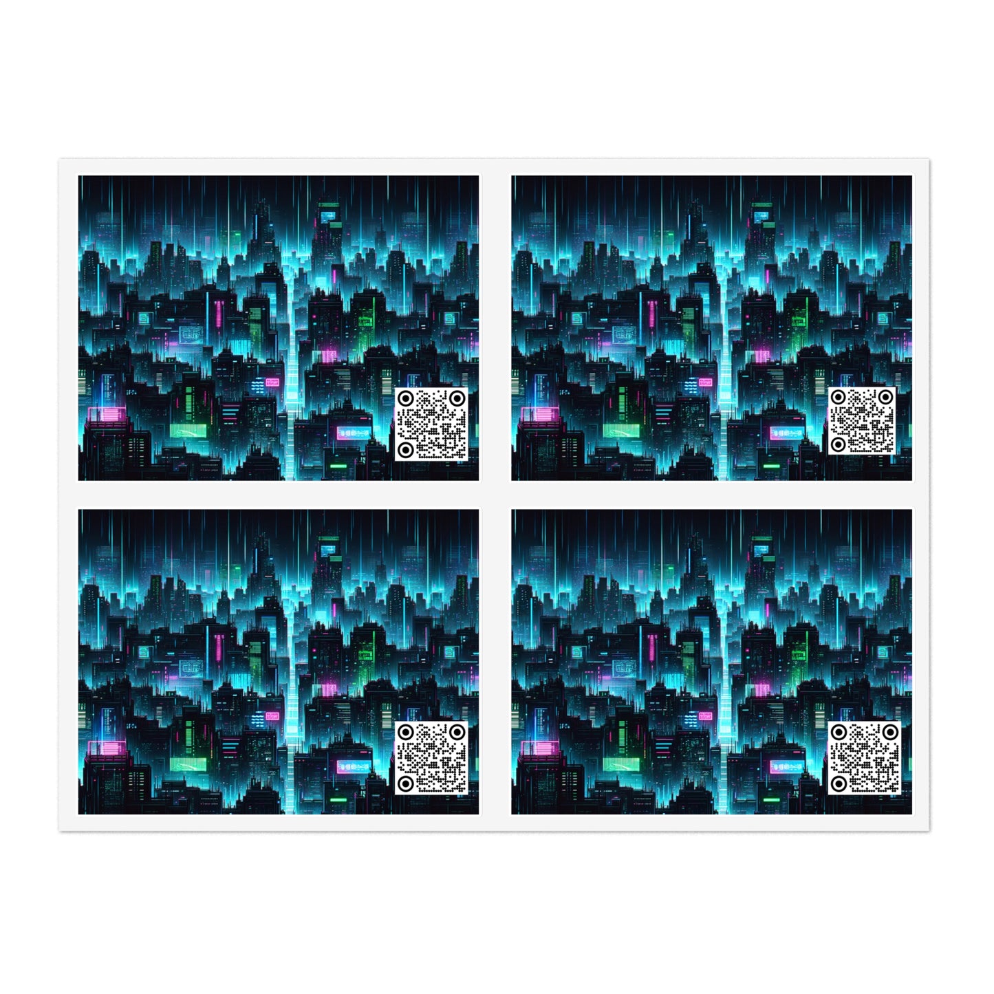 Tech Noir Graphics Cyberpunk Tech Aesthetic Sticker Sheets - 8404 Design-60