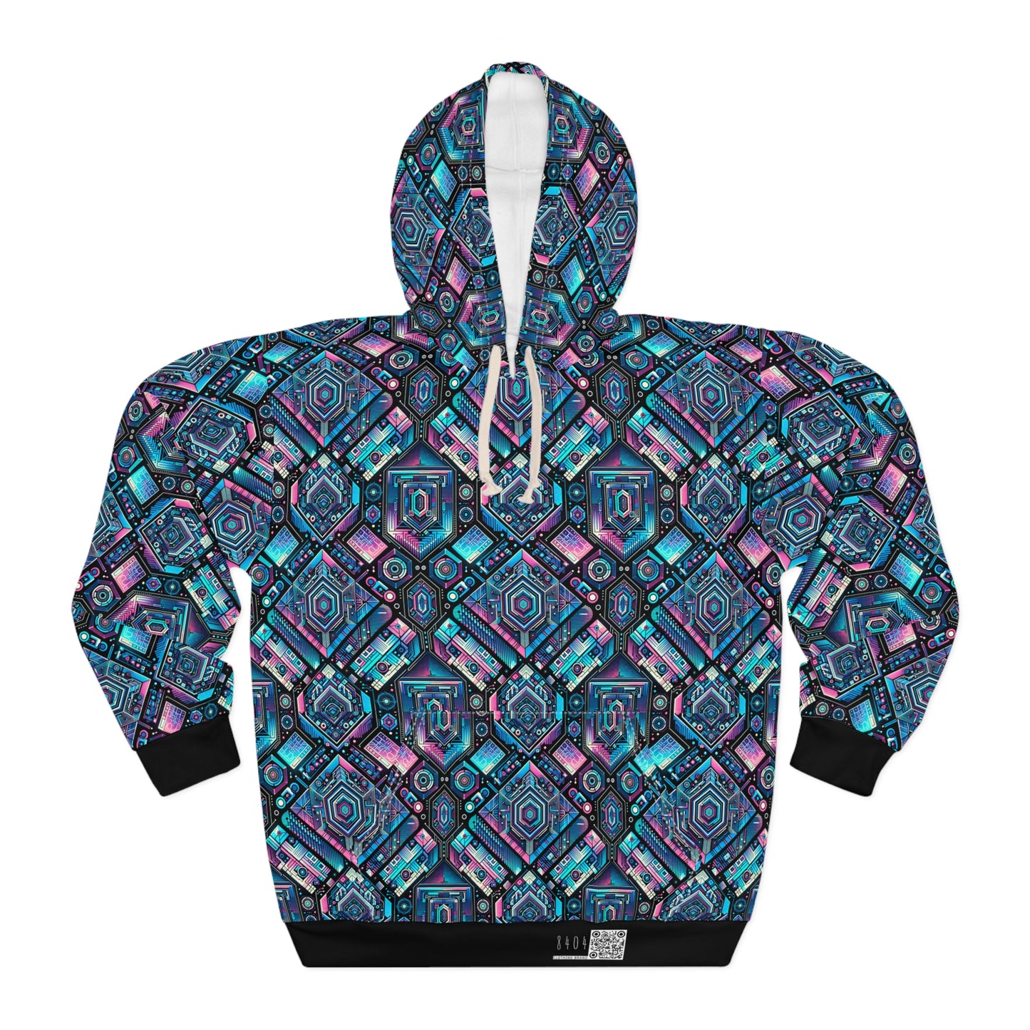 Digital Dreamland Futuristic Tech Aesthetic Pullover Hoodie - 8404 Design-46