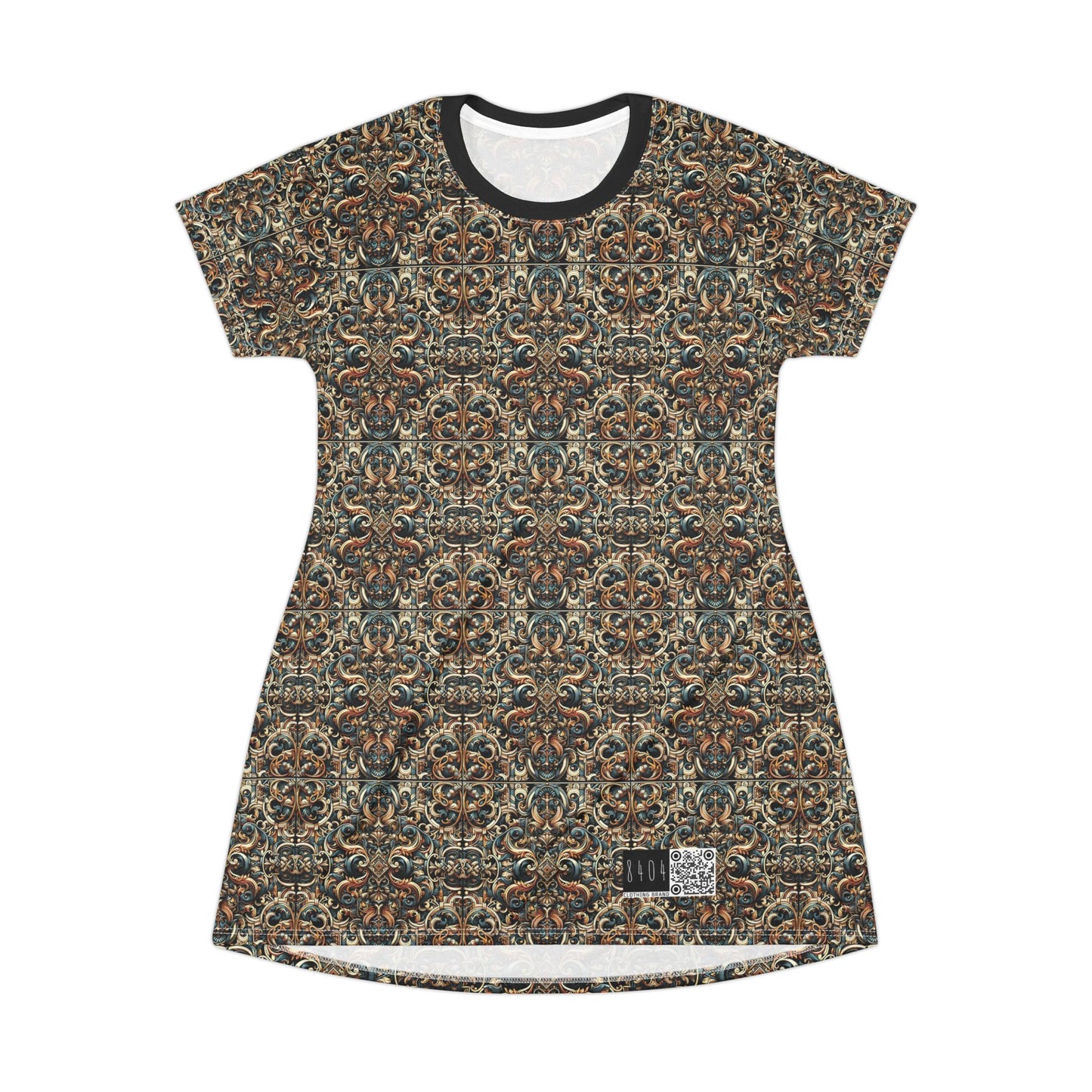 Urban Renaissance Historical Fusion With Street Edge T-Shirt Dress - 8404 Design-59