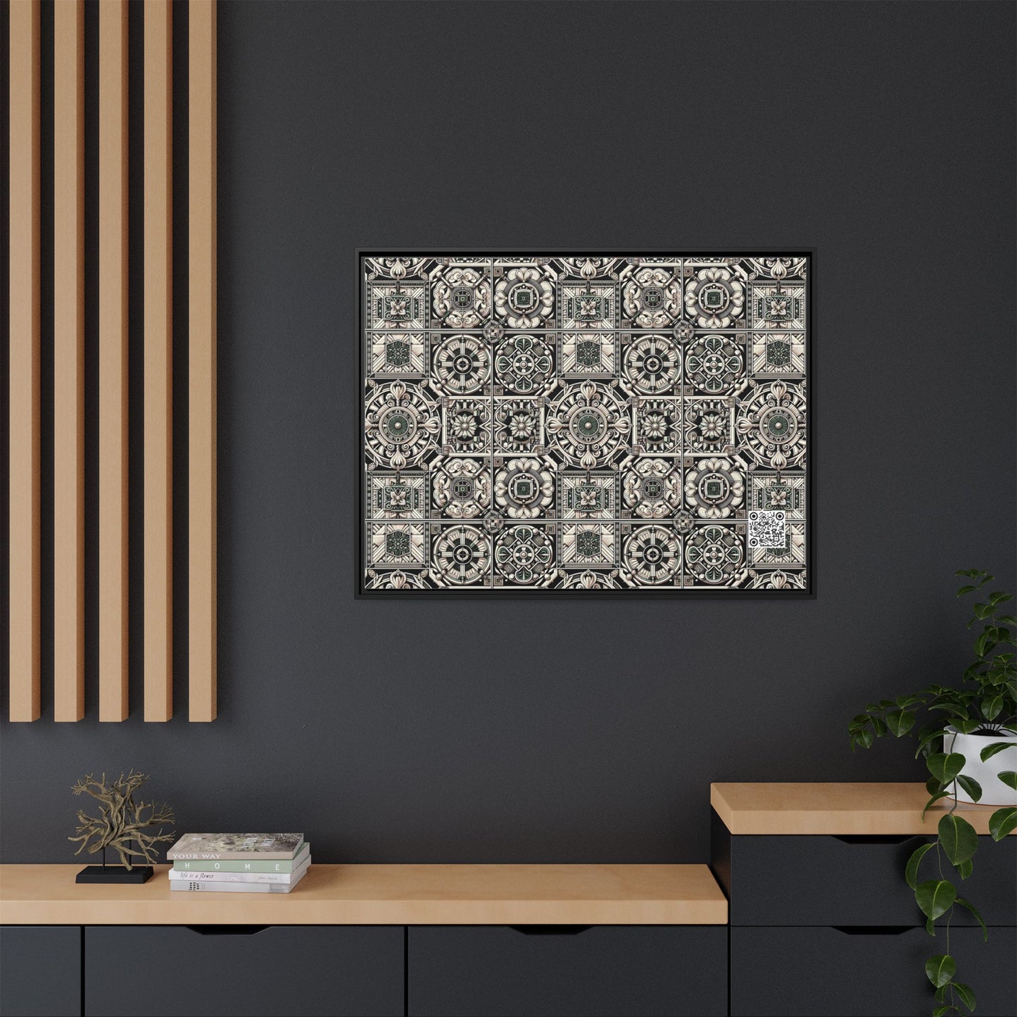 Cyber Garden Party Tech Garden Extravaganza Matte Canvas, Framed (multi-Color) - 8404 Design-45 A