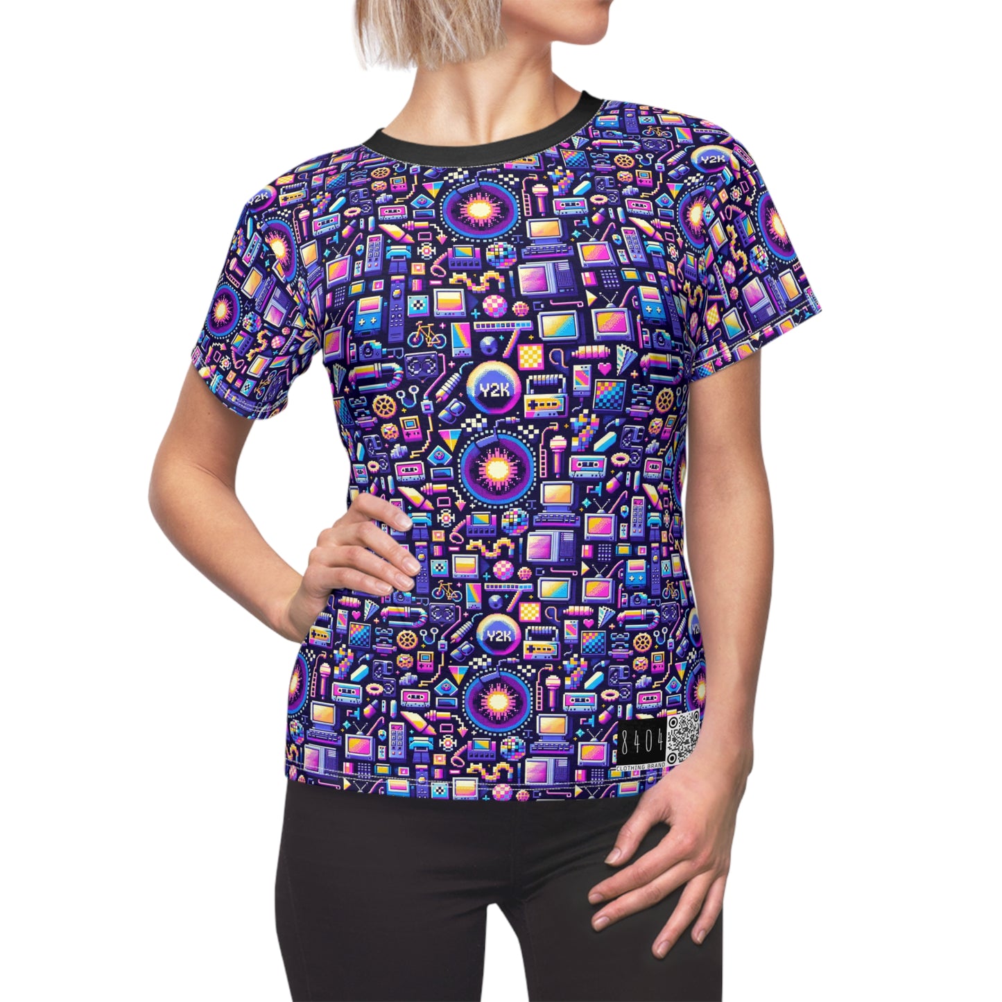 Digital Nostalgia Modern Retro Fusion Women's Cut & Sew Tee - 8404 Design-64