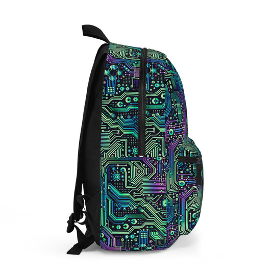 Tech-Infused Neon Tech-Forward Streetwear Backpack - 8404 Design-66
