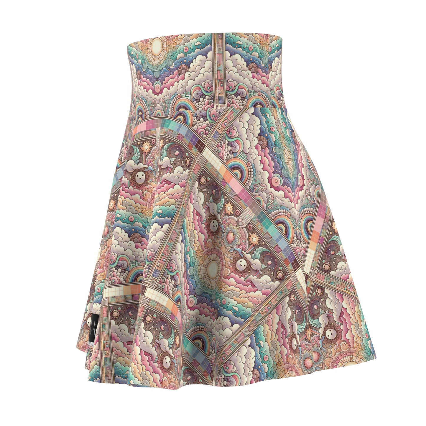 Digital Dreamland Whimsical and Nostalgic Streetwear With a Digital Twist Women's Skater Skirt - 8404 Design-56