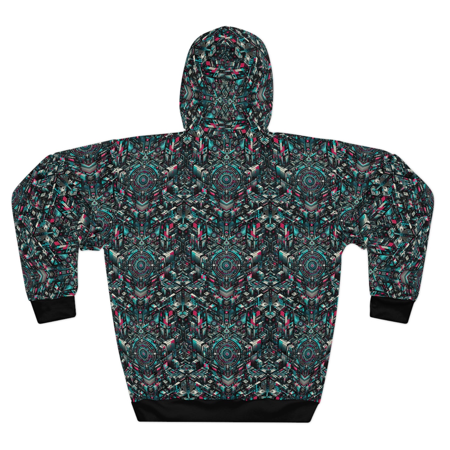 Digital Rebellion Tech-Inspired Streetwear Pullover Hoodie - 8404 Design-54