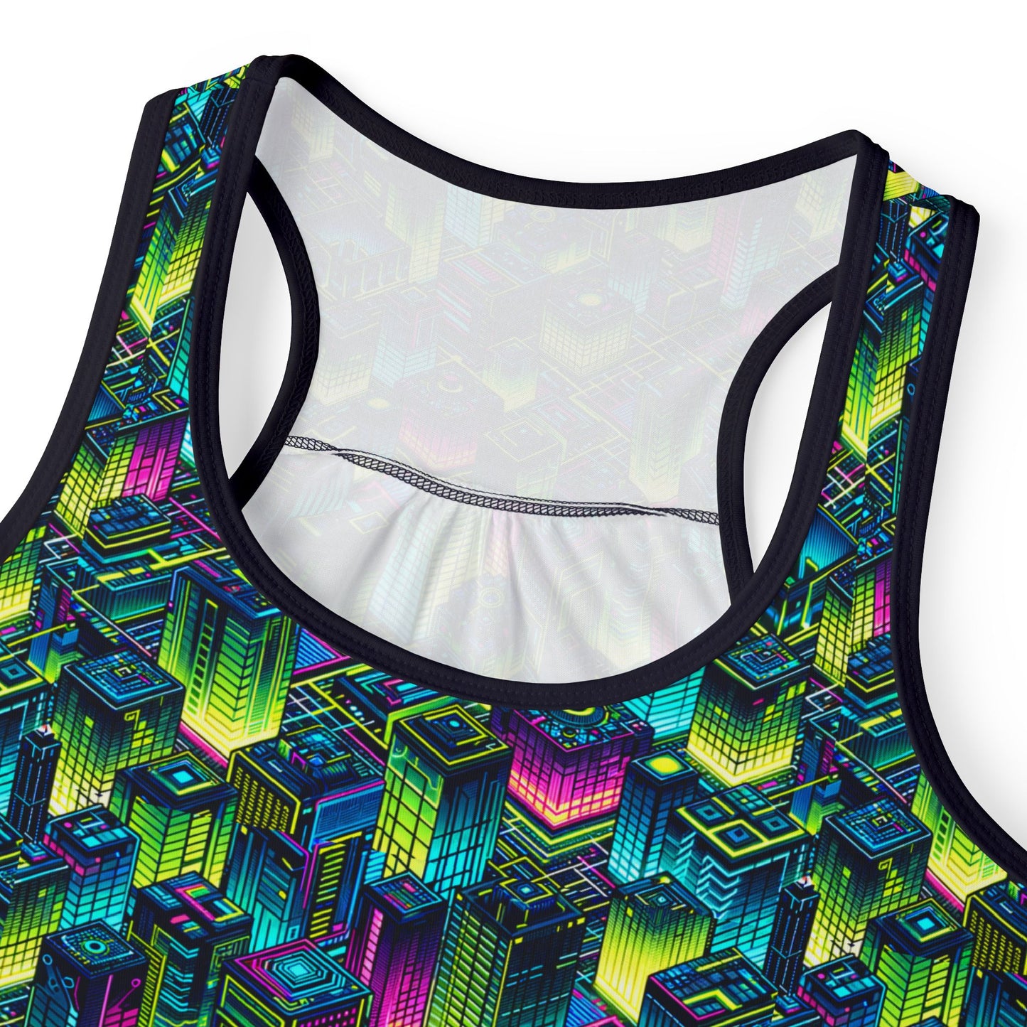 Tech-Infused Neon Tech-Forward Streetwear Women's Tank Top - 8404 Design-65