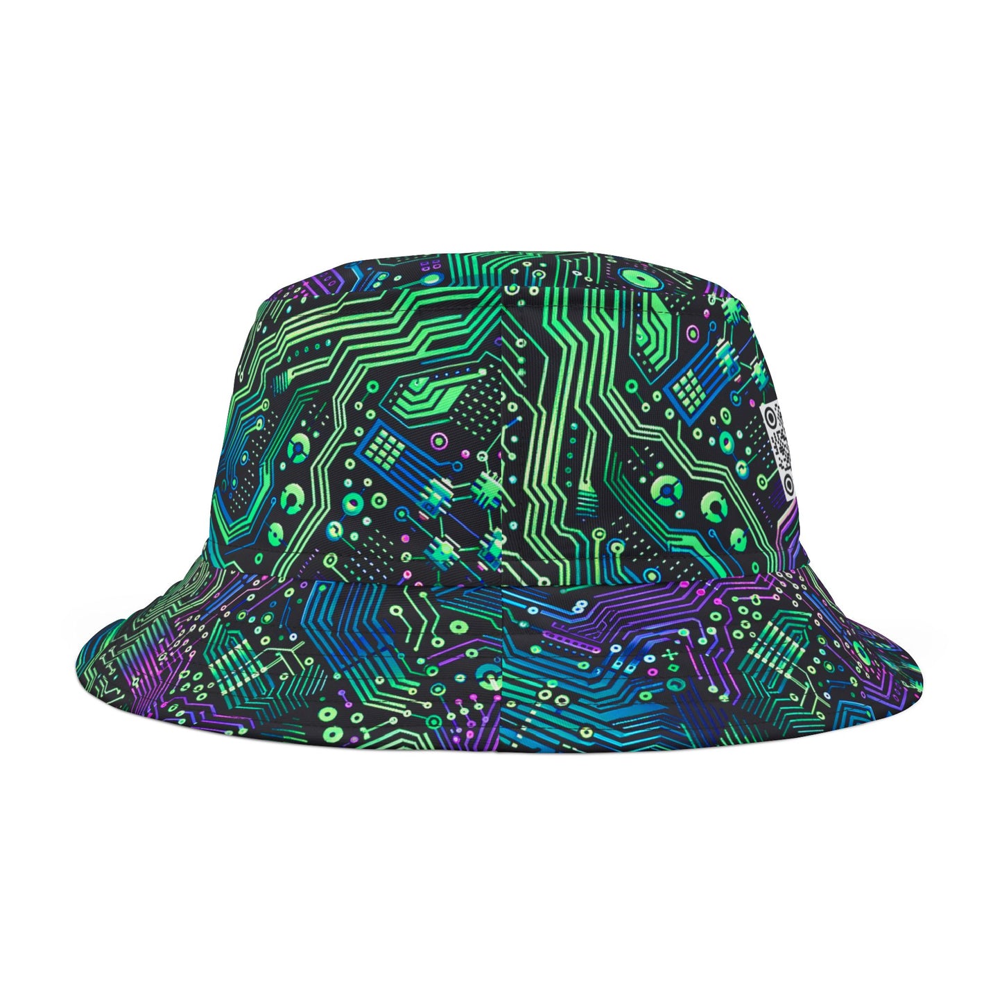 Tech-Infused Neon Tech-Forward Streetwear Bucket Hat - 8404 Design-66