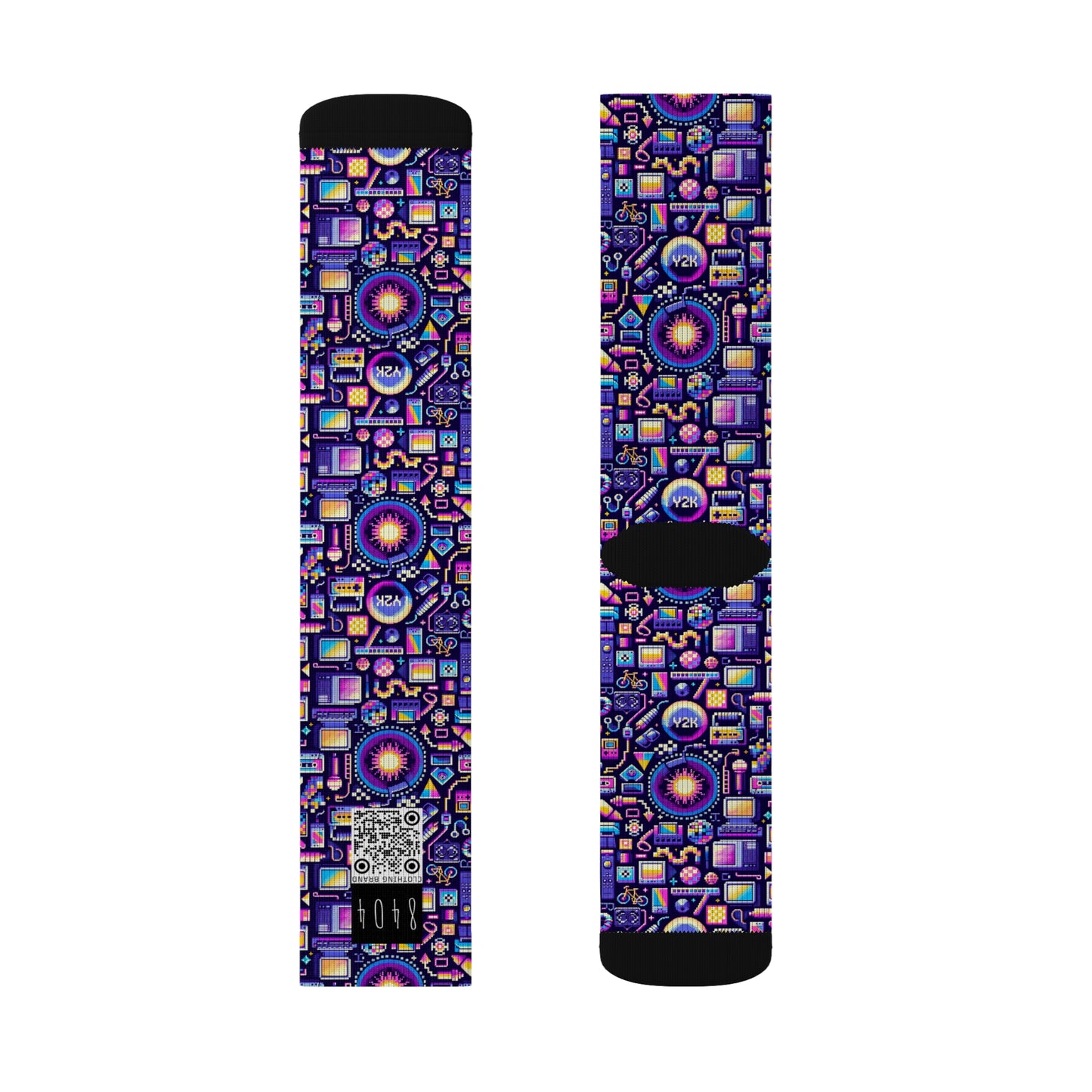 Digital Nostalgia Modern Retro Fusion Sublimation Socks - 8404 Design-64