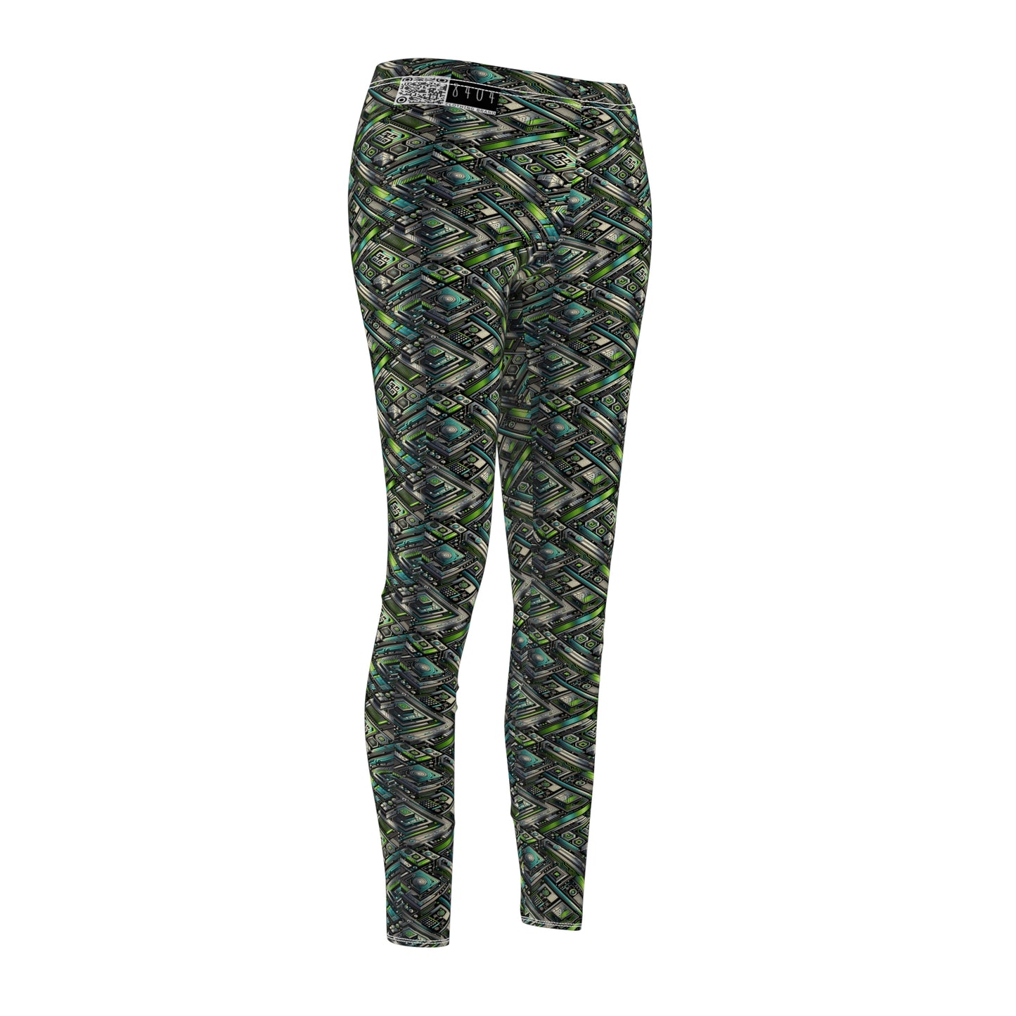 Tech-Infused Streetwear Tech-Forward Minimalism With Bold Digital Prints Women's Cut & Sew Casual Leggings - 8404 Design-52
