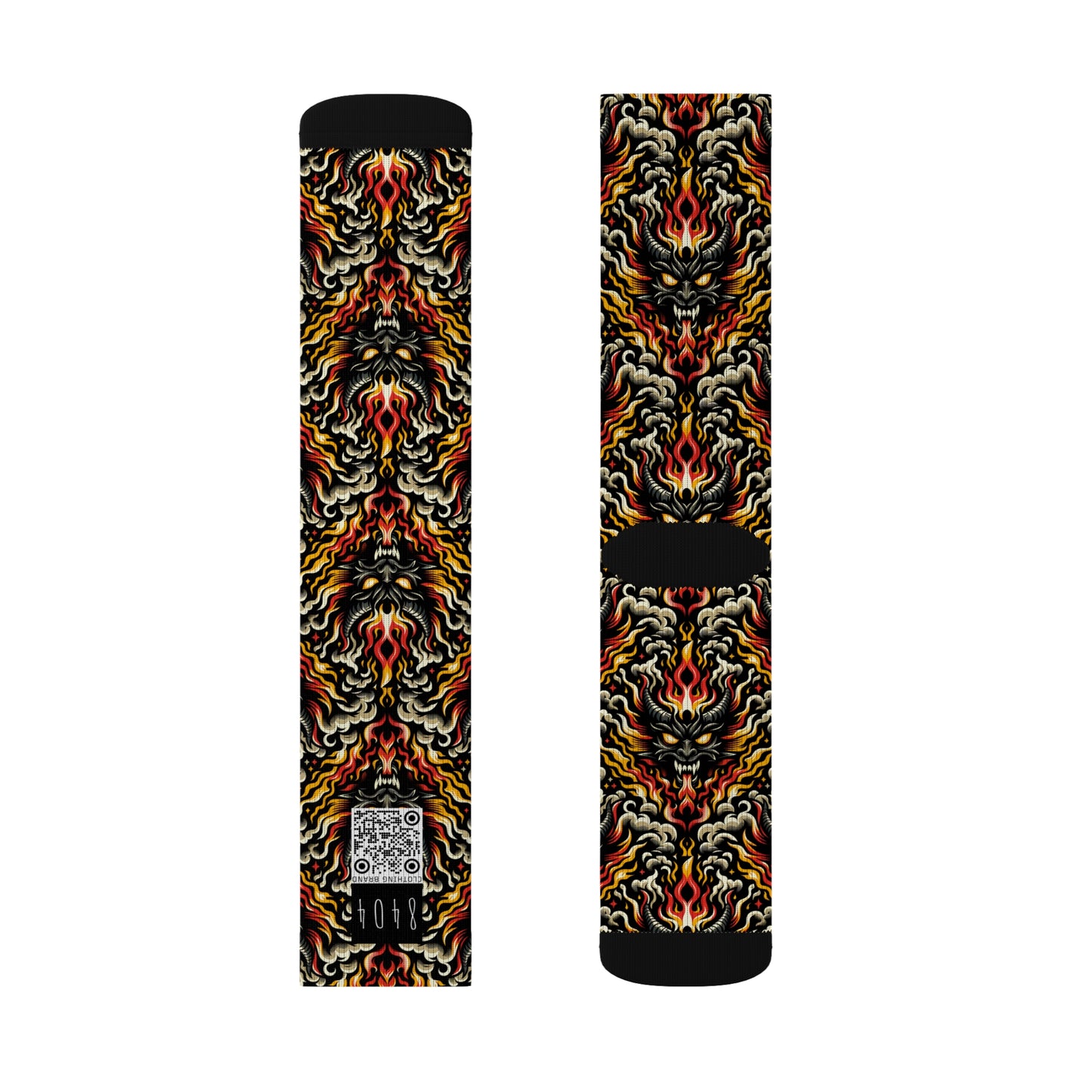 Flame Graphics Maximalist Streetwear Sublimation Socks - 8404 Design-59