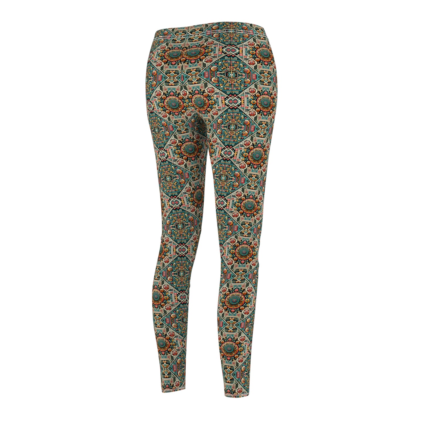 Cultural Fusion Tech Blend of Cultural Heritage With Tech-Inspired Elements Women's Cut & Sew Casual Leggings - 8404 Design-74